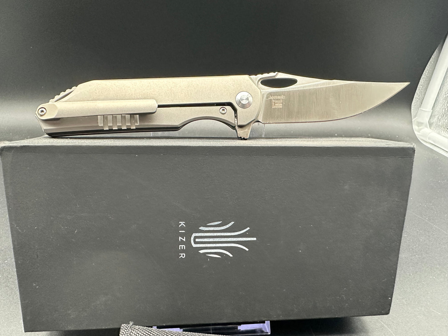 Kizer Assassin Frame Lock Flipper Knife Titanium (3.15" Satin) Ki3549