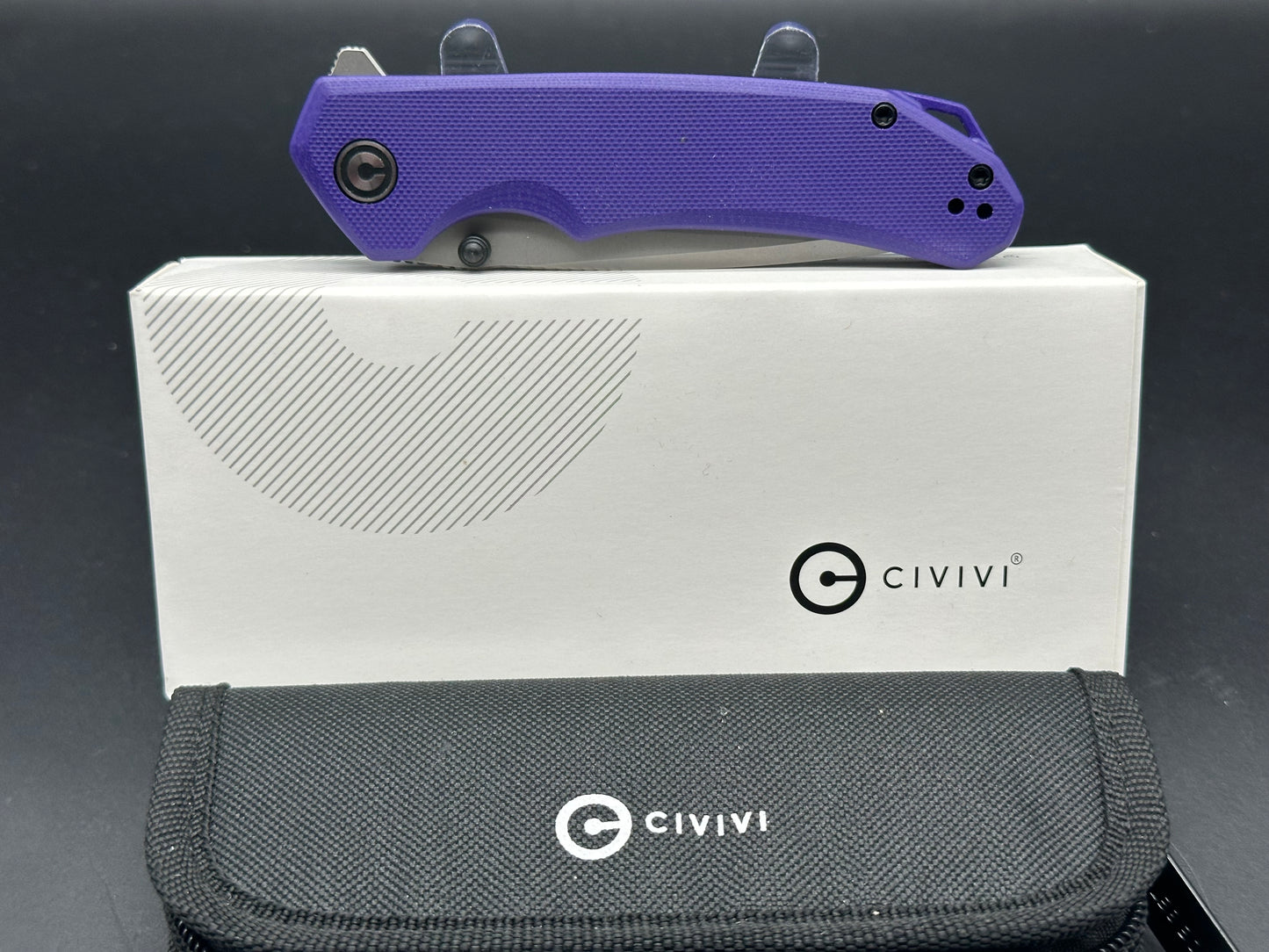 CIVIVI Brazen Tanto Liner Lock Knife Purple G-10 (3.5" SW D2) C2023A