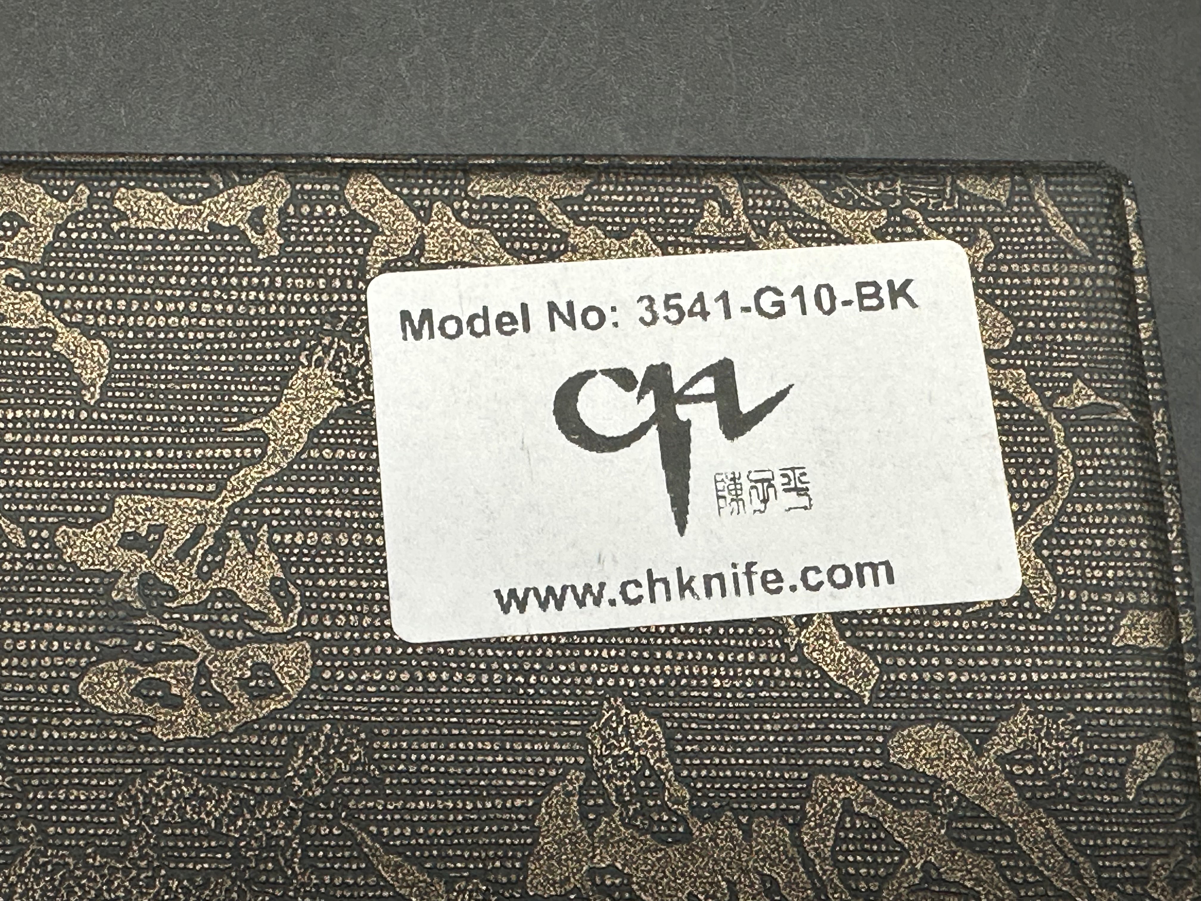 CH Folding Knife Black G10 Handle D2 Plain Edge Satin Finish CH3541-G10-BLK