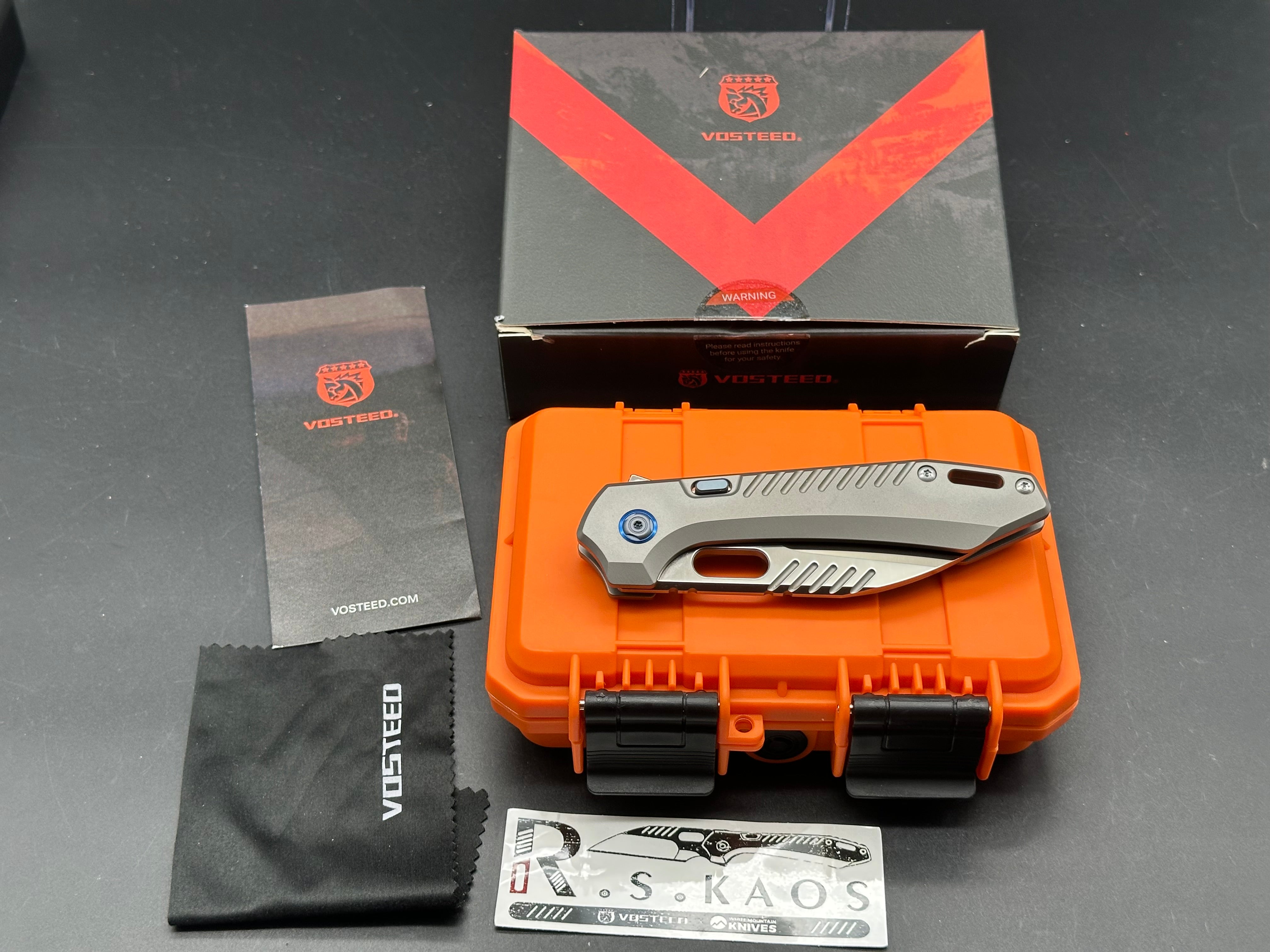 Vosteed RSKAOS Wharnecliff WMK Exclusive Elmax/ Titanium with blue hardware 