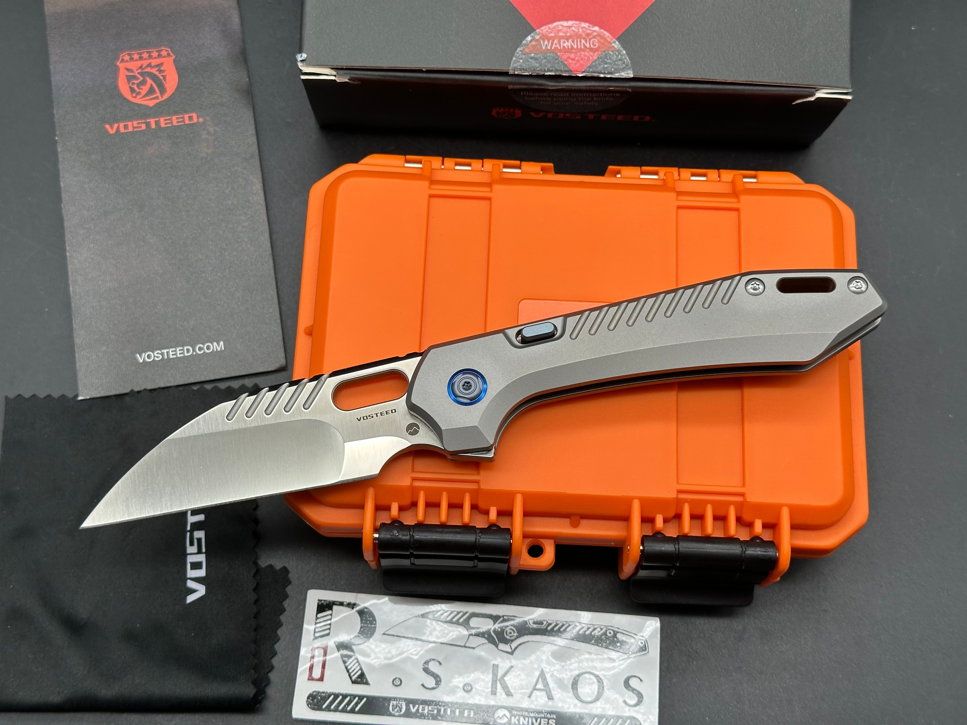 Vosteed RSKAOS Wharnecliff WMK Exclusive Elmax/ Titanium with blue hardware 