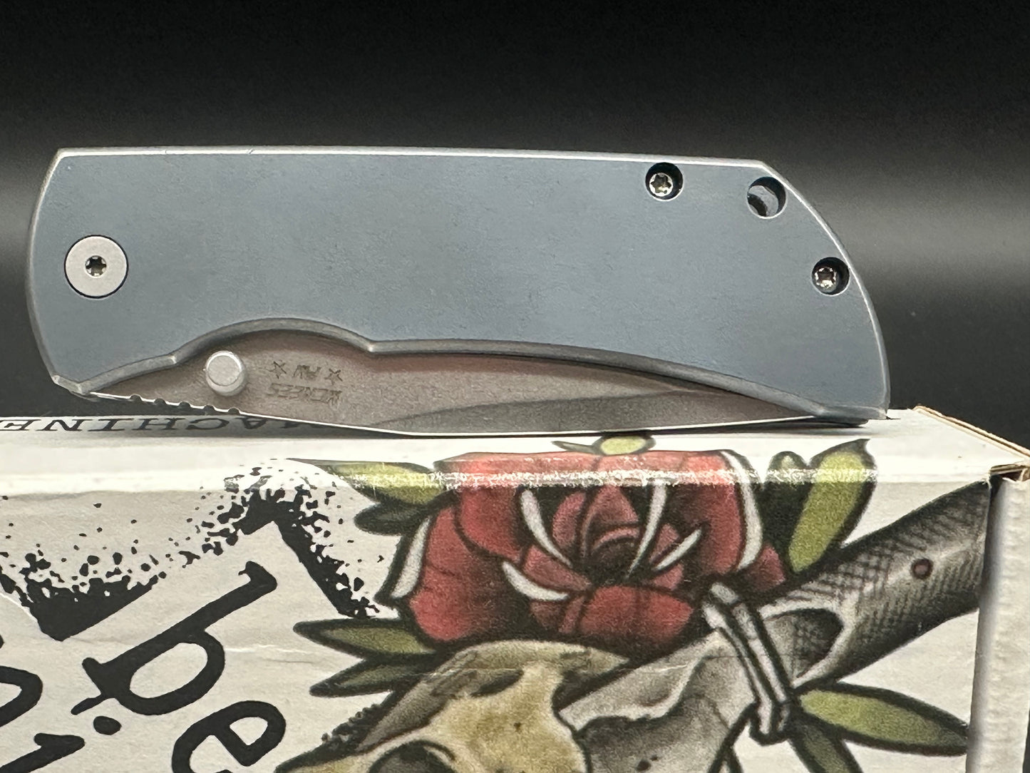 McNees Knives PM Mac 2 - 3.5", "Atomic" Blue Stonewash Titanium / Stonewash