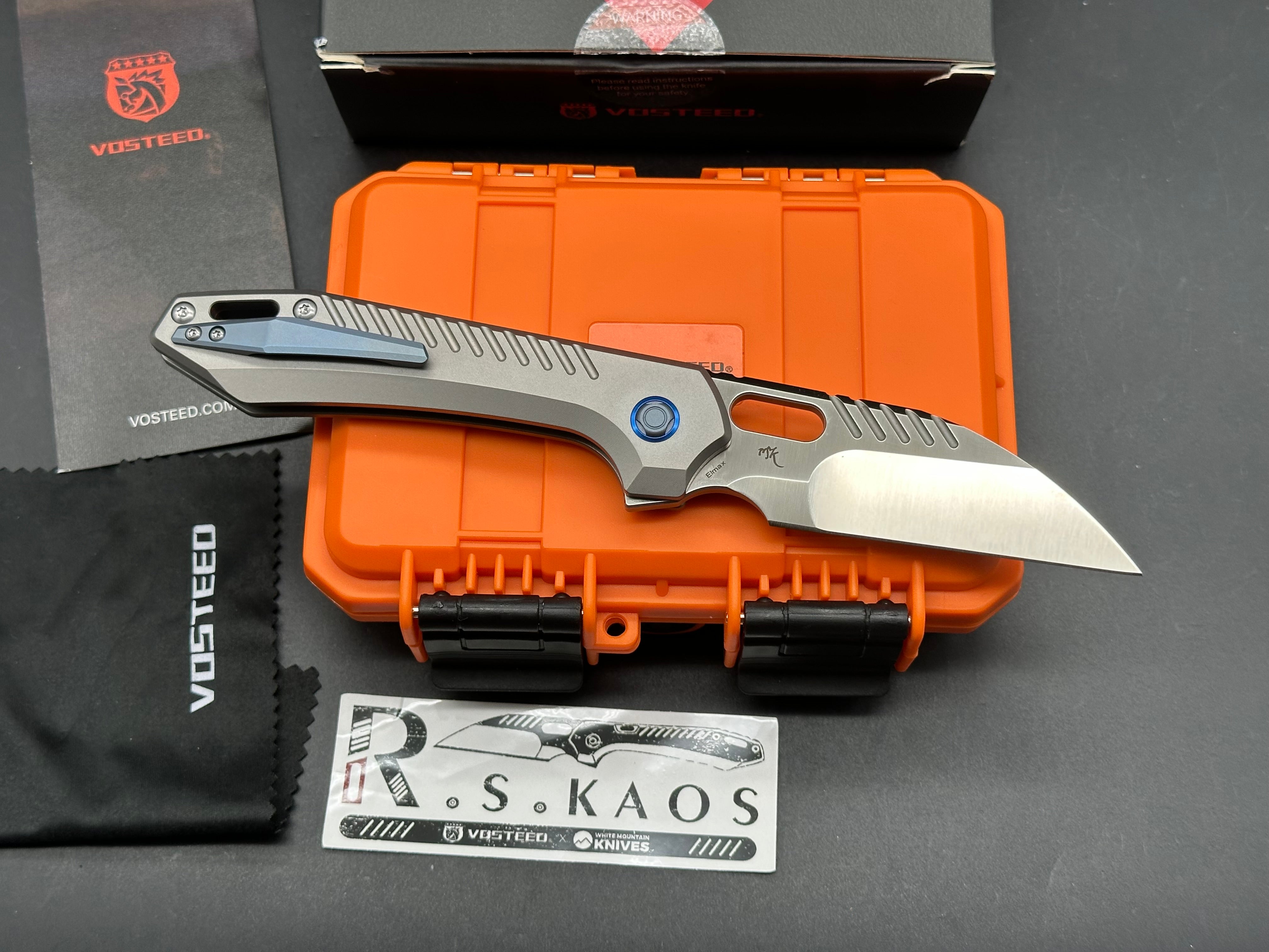 Vosteed RSKAOS Wharnecliff WMK Exclusive Elmax/ Titanium with blue hardware 