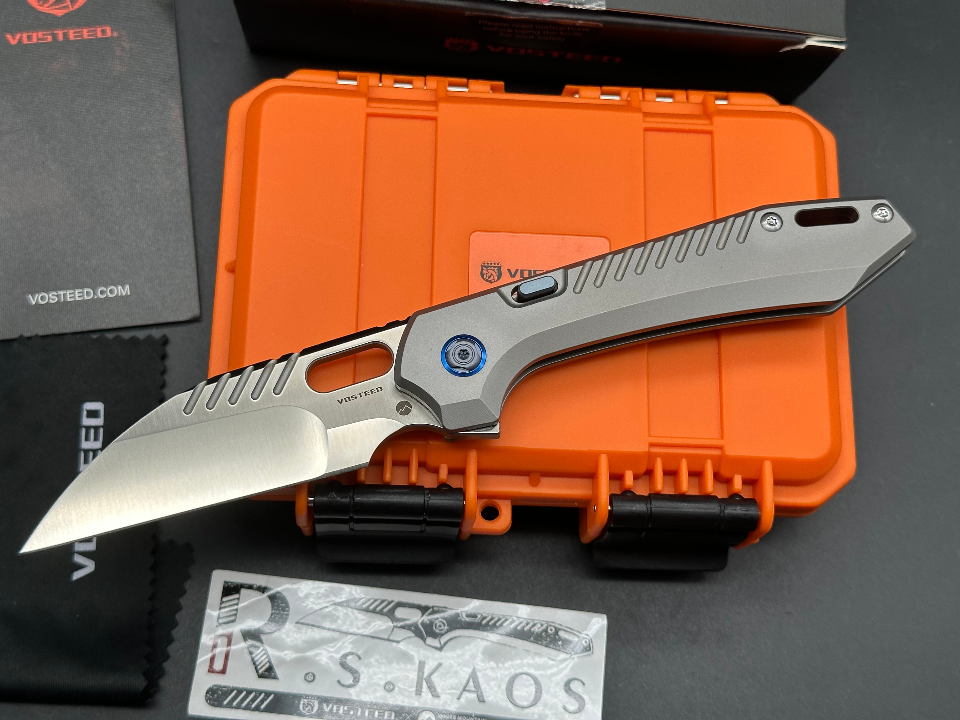Vosteed RSKAOS Wharnecliff WMK Exclusive Elmax/ Titanium with blue hardware 
