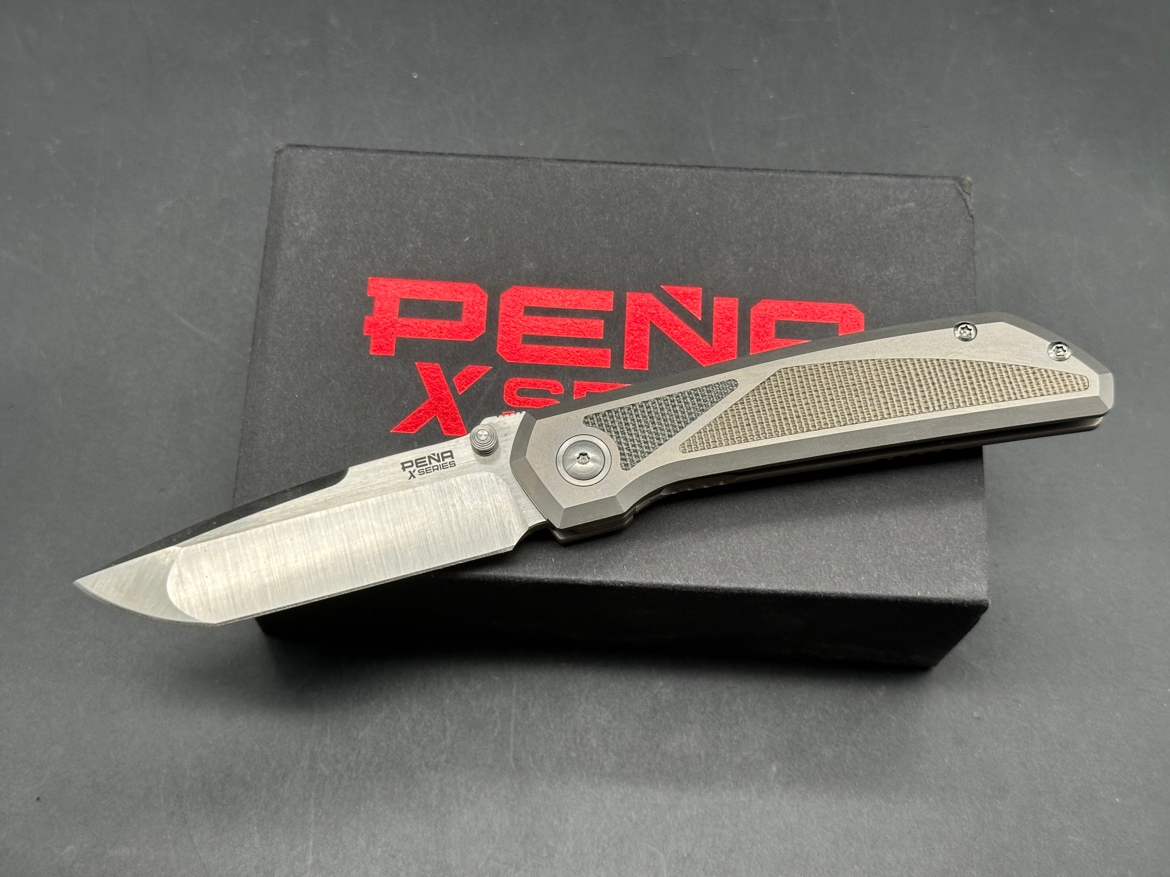 Peña Mulea Tanto titanium/micarta handle w/M390 blade