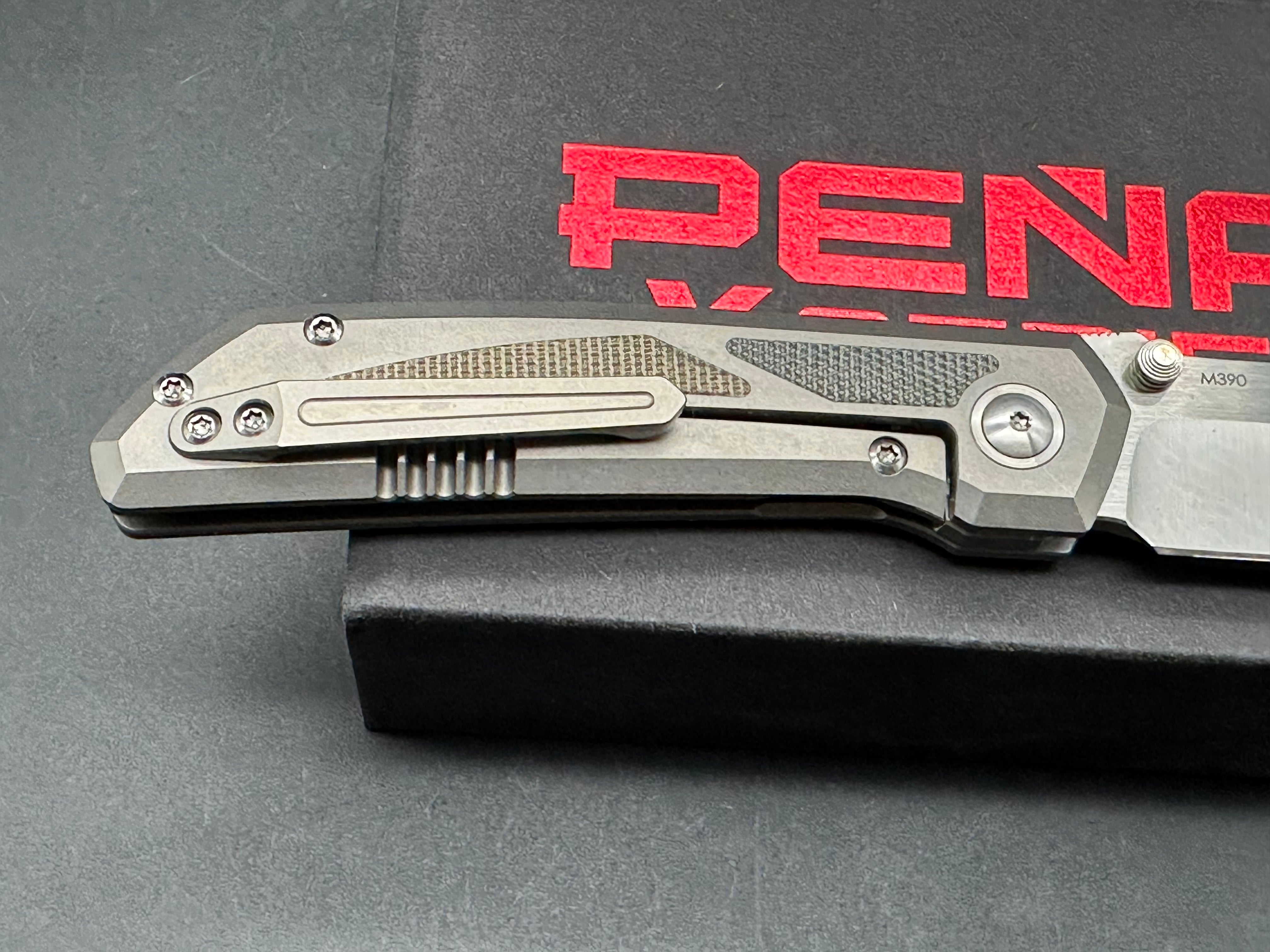 Peña Mulea Tanto titanium/micarta handle w/M390 blade