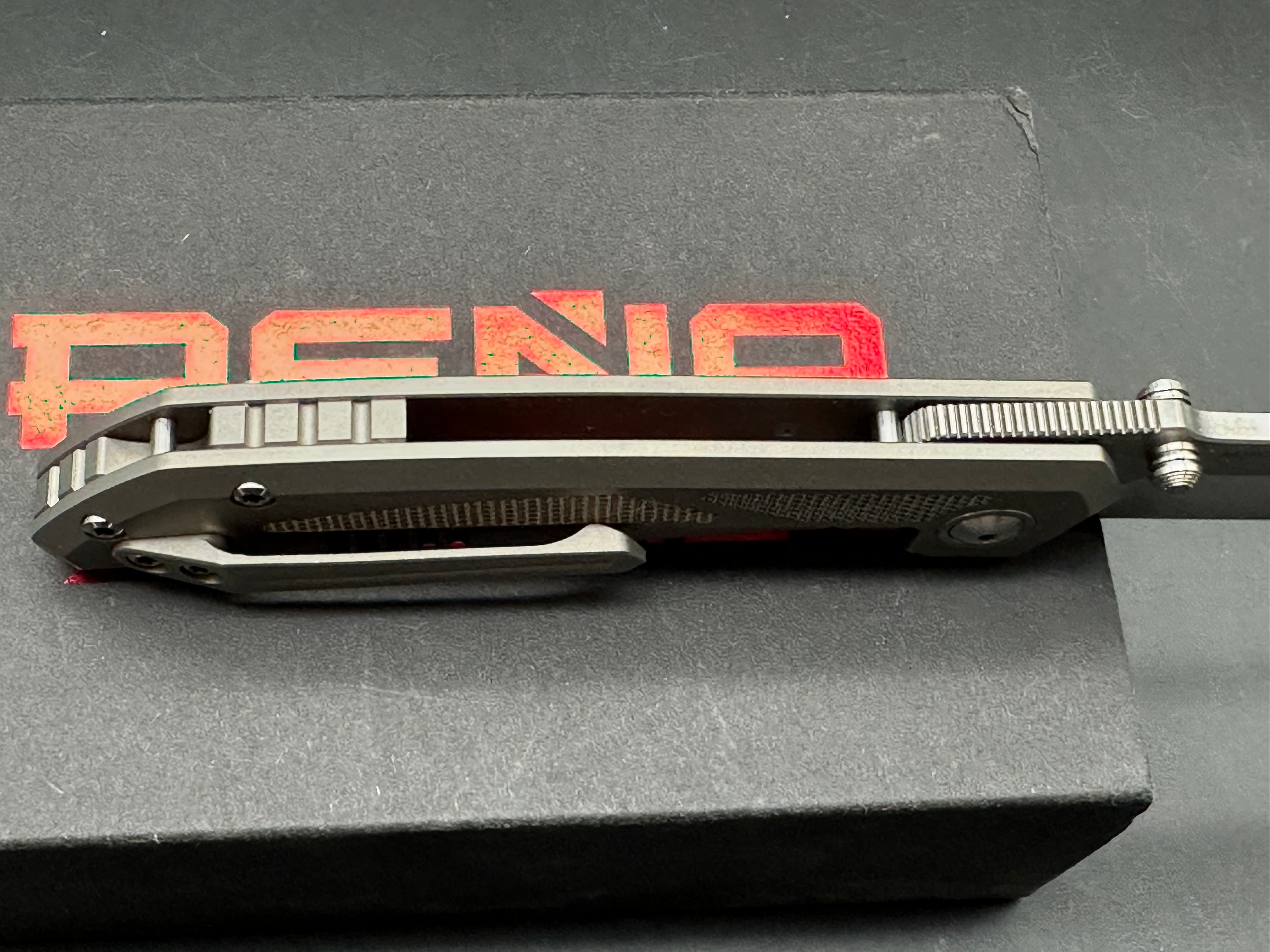 Peña Mulea Tanto titanium/micarta handle w/M390 blade