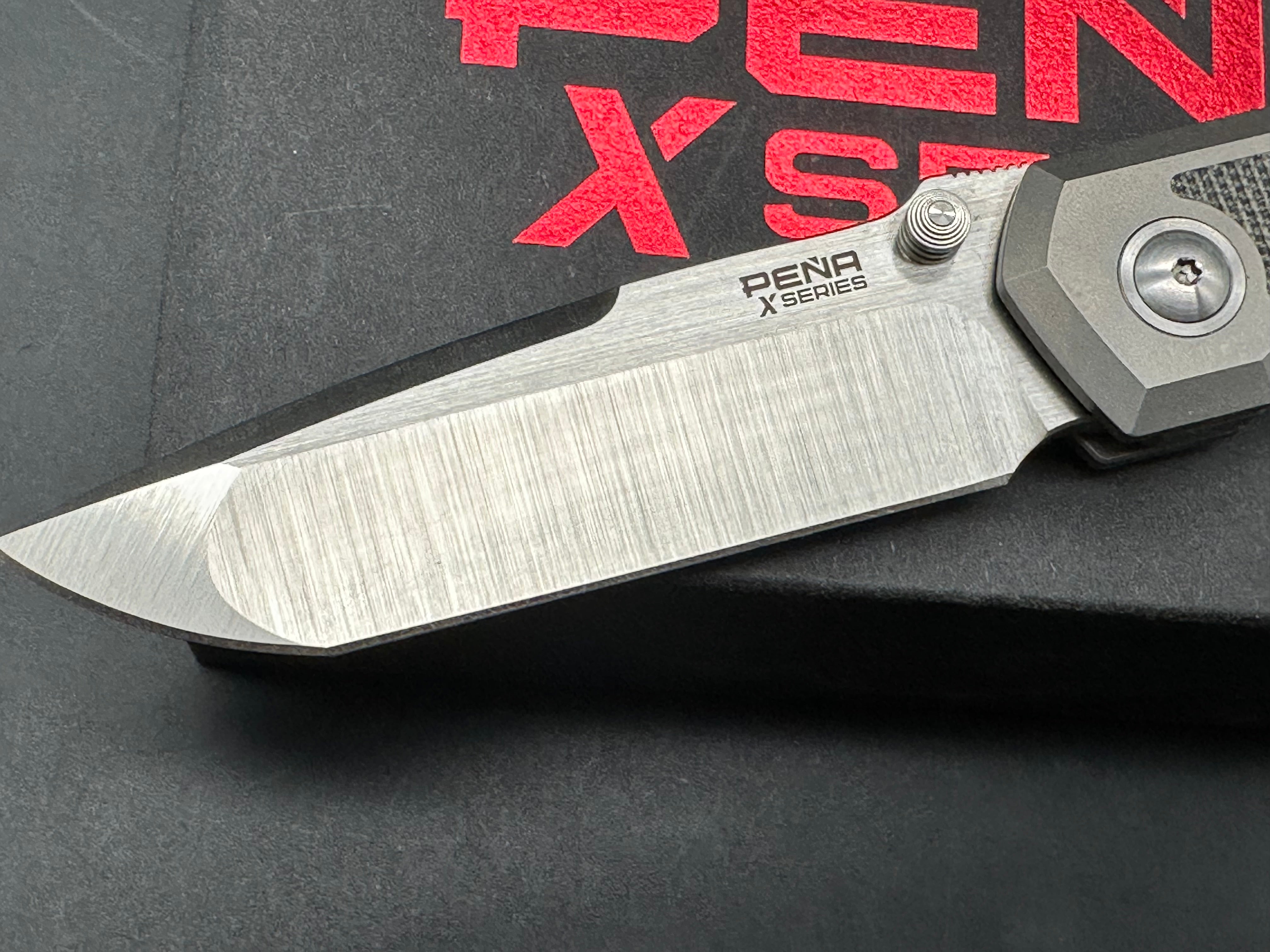 Peña Mulea Tanto titanium/micarta handle w/M390 blade