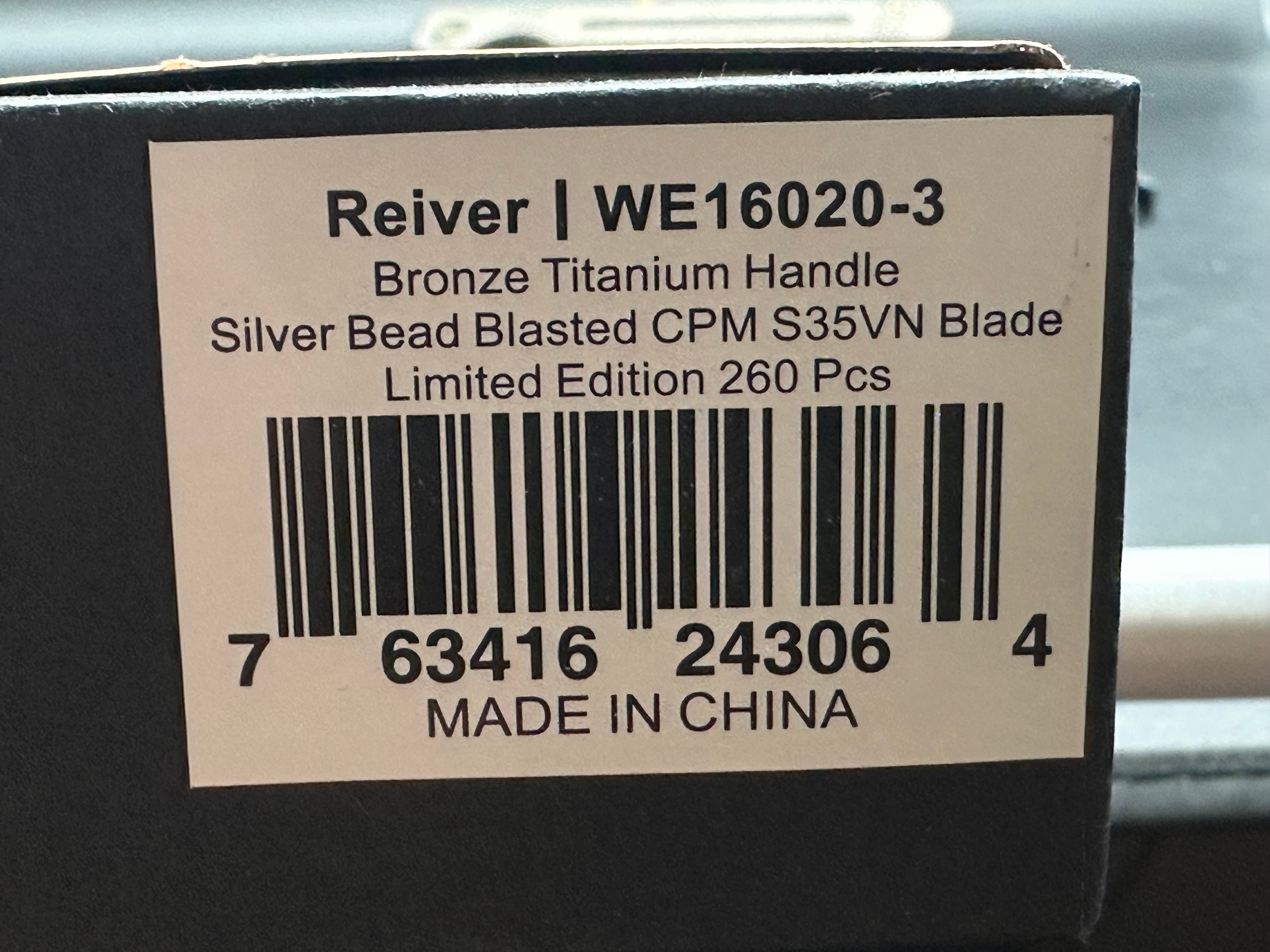 WE Reiver S35VN/ Bronze Anno'ed Ti