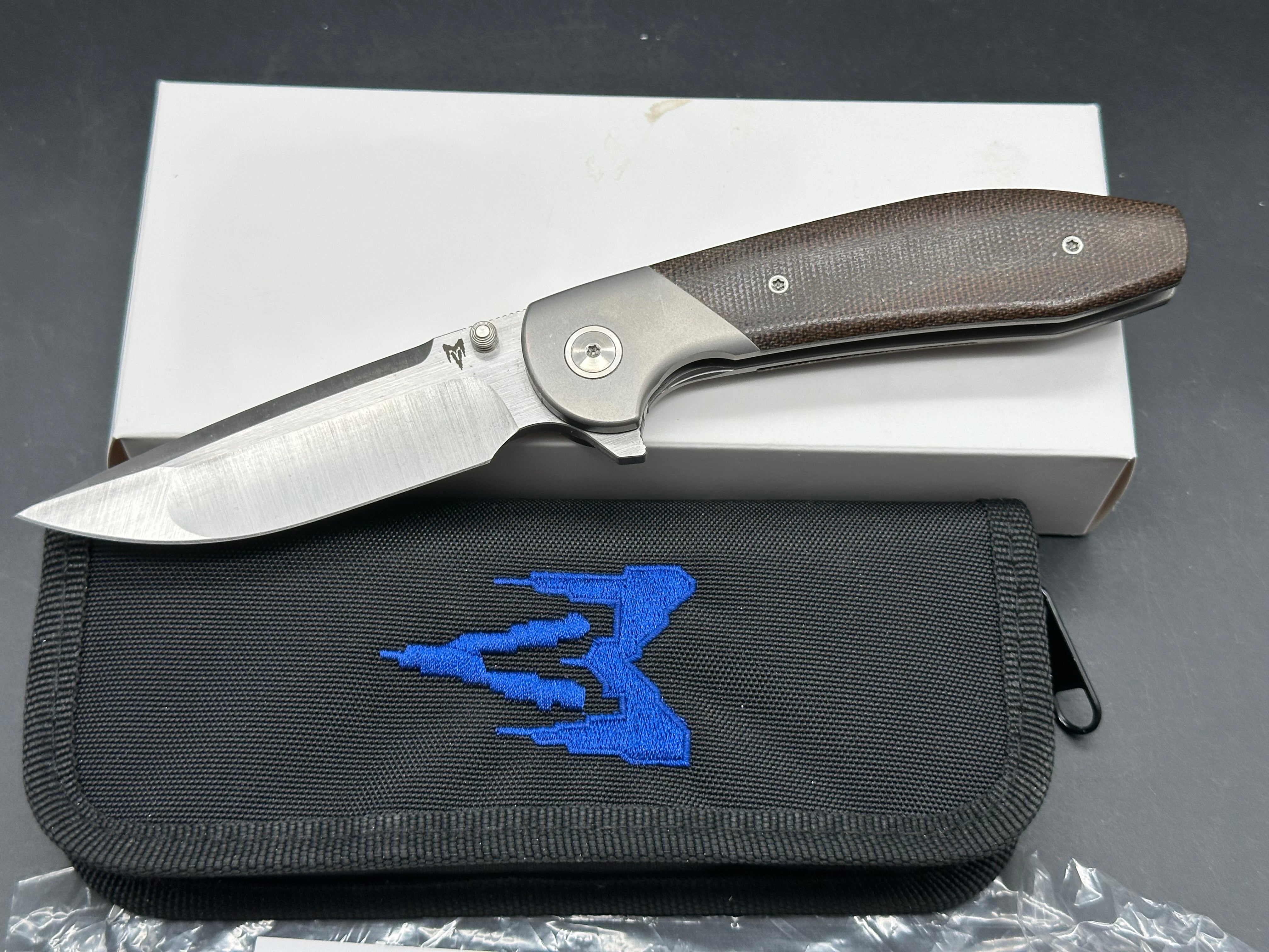 Varga Large VBR titanium/green micarta handle w/M390 blade