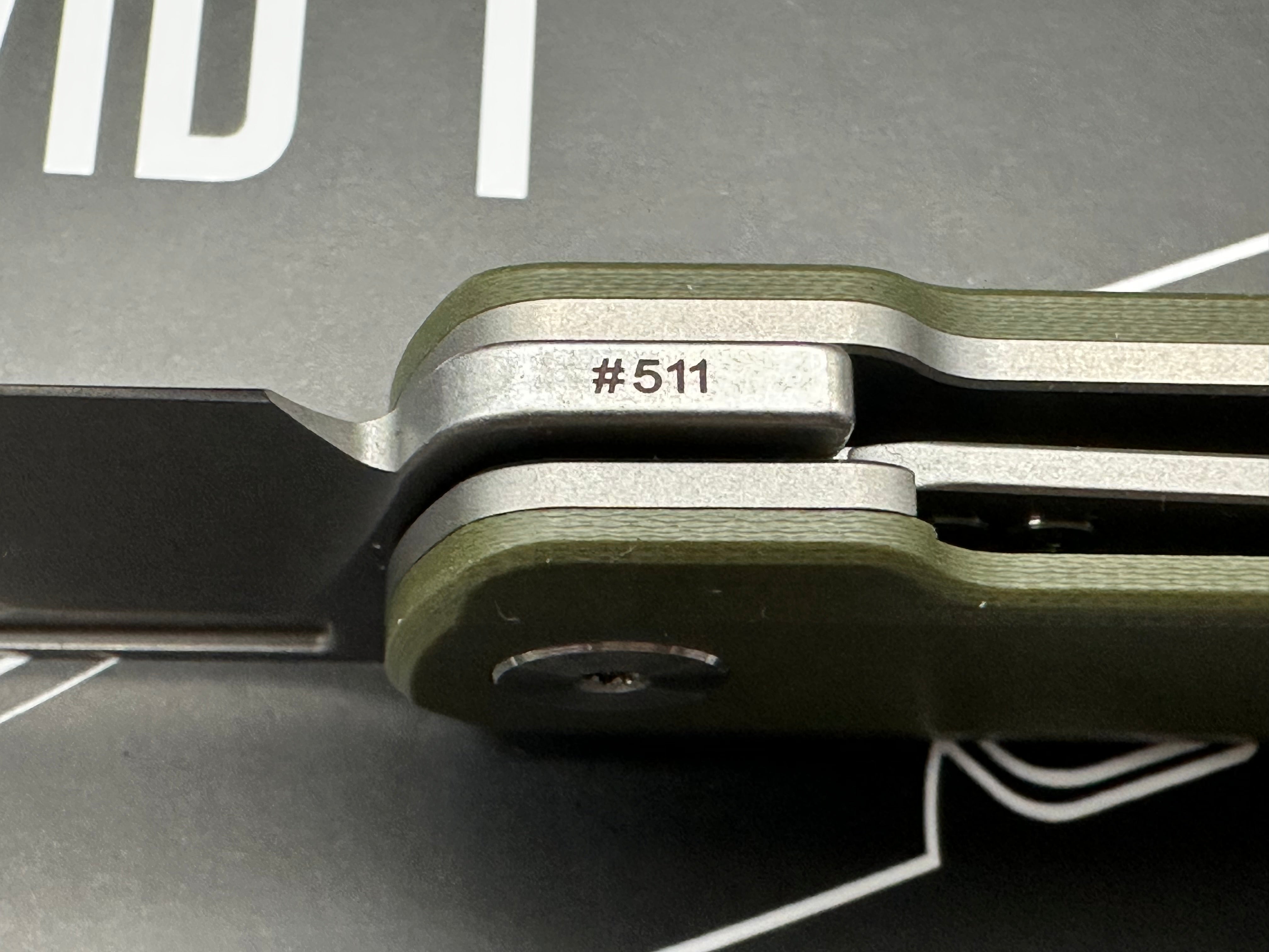 Vero Engineering Avid 1 DLT Exclusive #511 3.25" CPM S45VN Stonewash Blade with OD Green G10 Scales