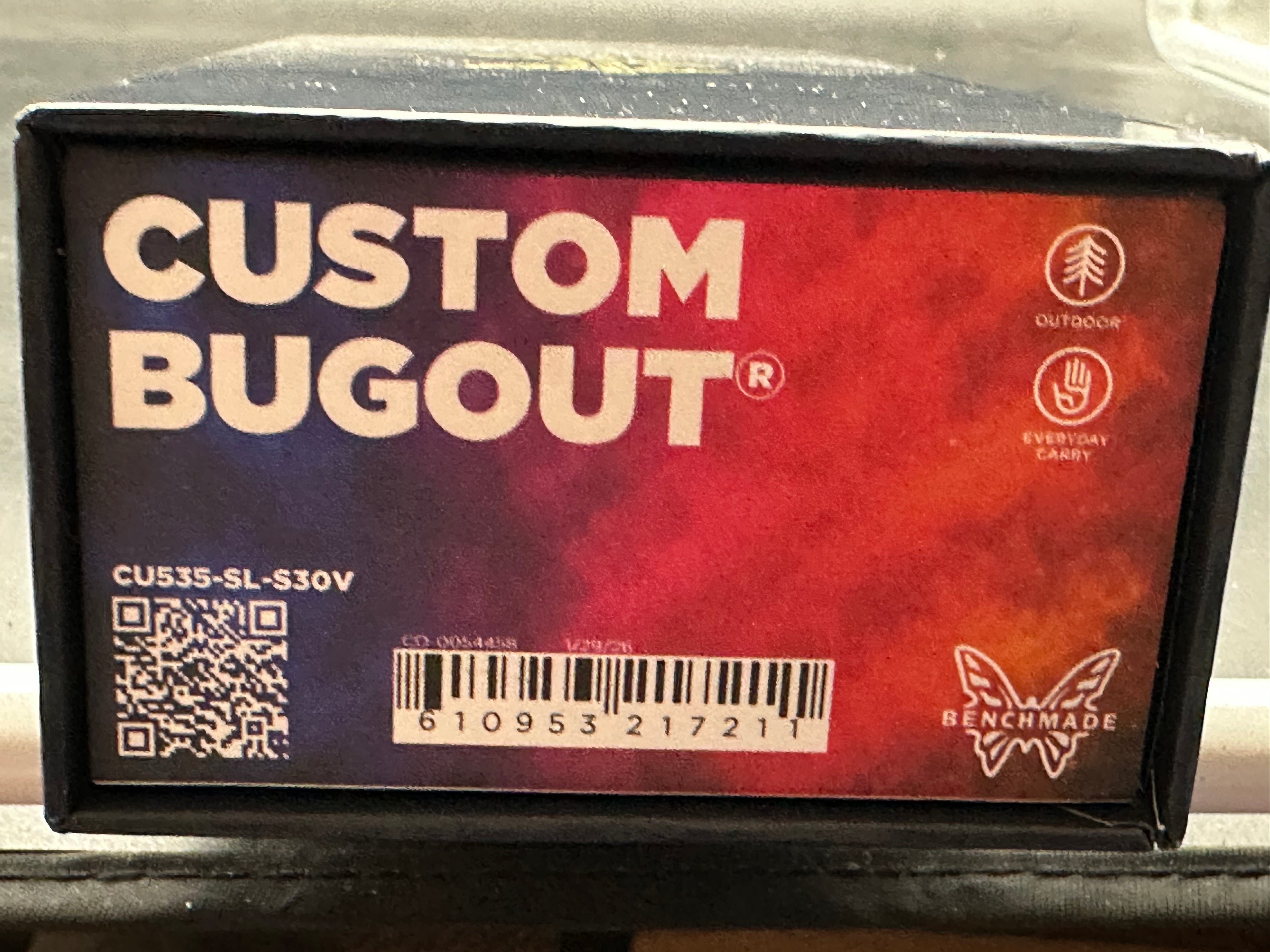 Benchmade Bugout-Custom 3.24" CPM S30V Crushed Silver Cerakote Blade with AWT Anodized Black Aluminum Scales