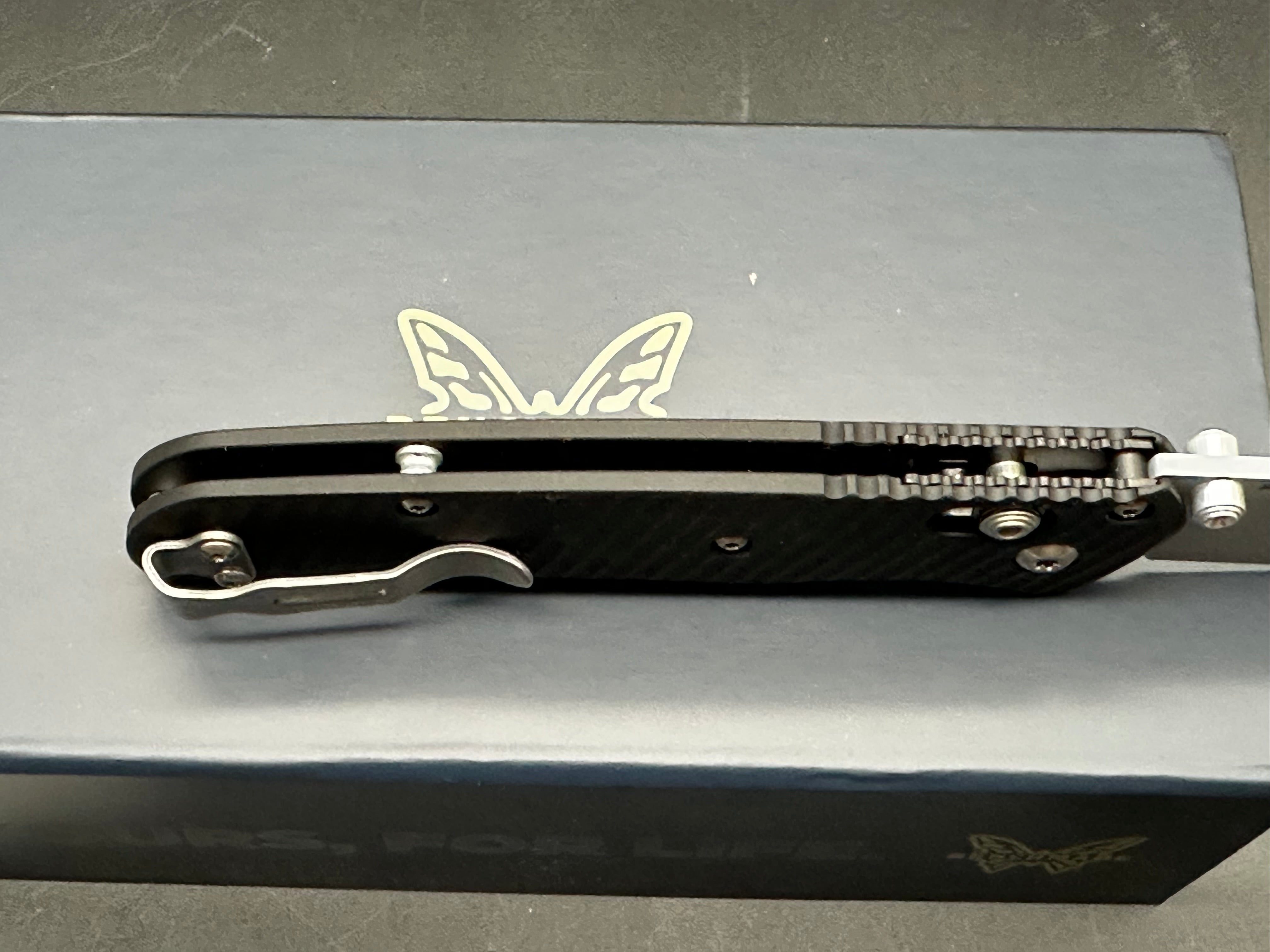 Benchmade Bugout-Custom 3.24" CPM S30V Crushed Silver Cerakote Blade with AWT Anodized Black Aluminum Scales