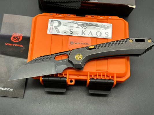 Vosteed RSKAOS Wharncliffe Flipper - Black Titanium