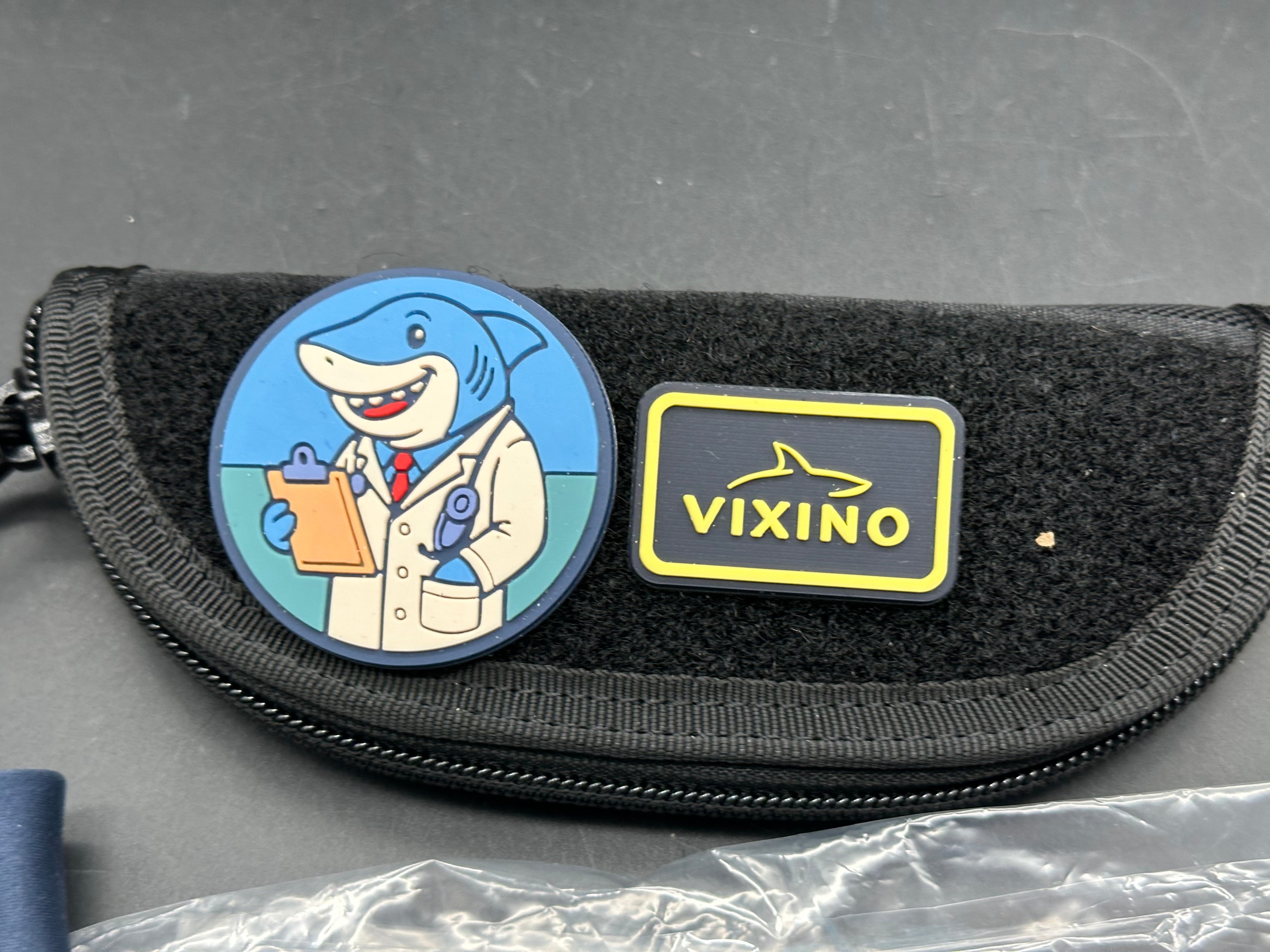 Vixino RockShark 3.03" 14C28N Satin Blade with Light Blue Angle Milled G10 Scales