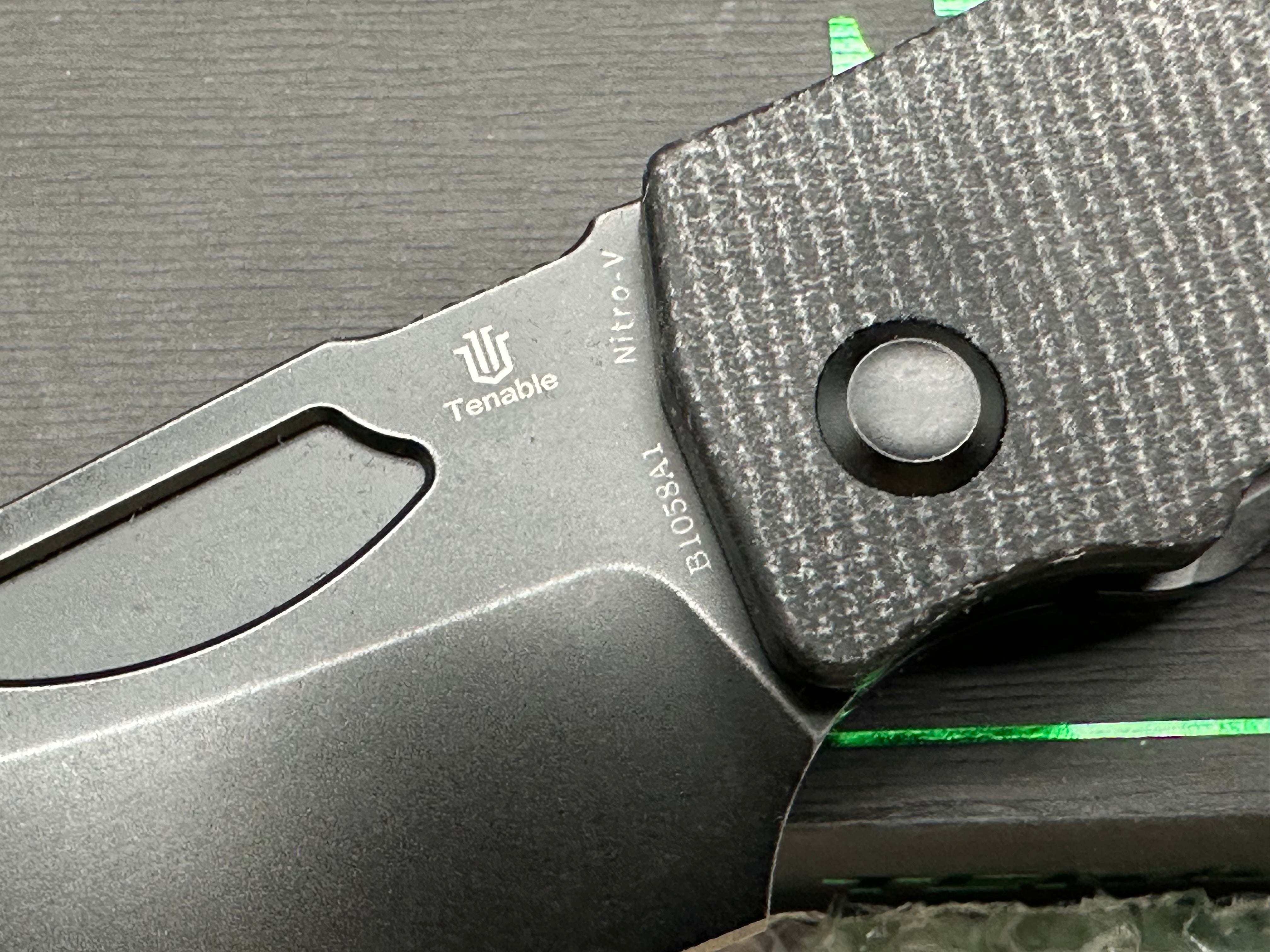 TENABLE LOKI BLACK MICARTA HANDLE NITRO-V WHARNCLIFFE PLAIN EDGE BLACKWASH FINISH