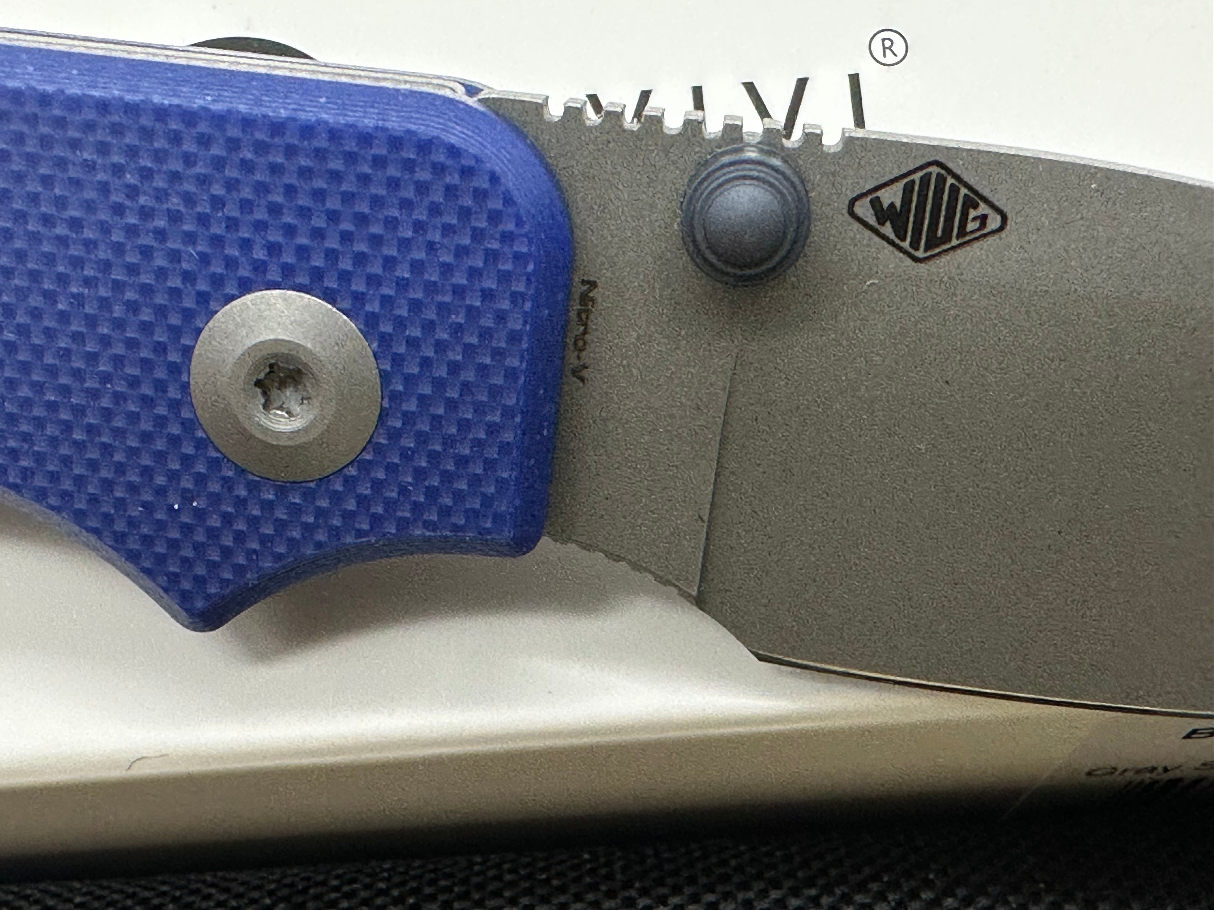 CIVIVI BABY BANTER BLUE G10 HANDLE NITRO-V PLAIN EDGE GRAY STONEWASH FINISH