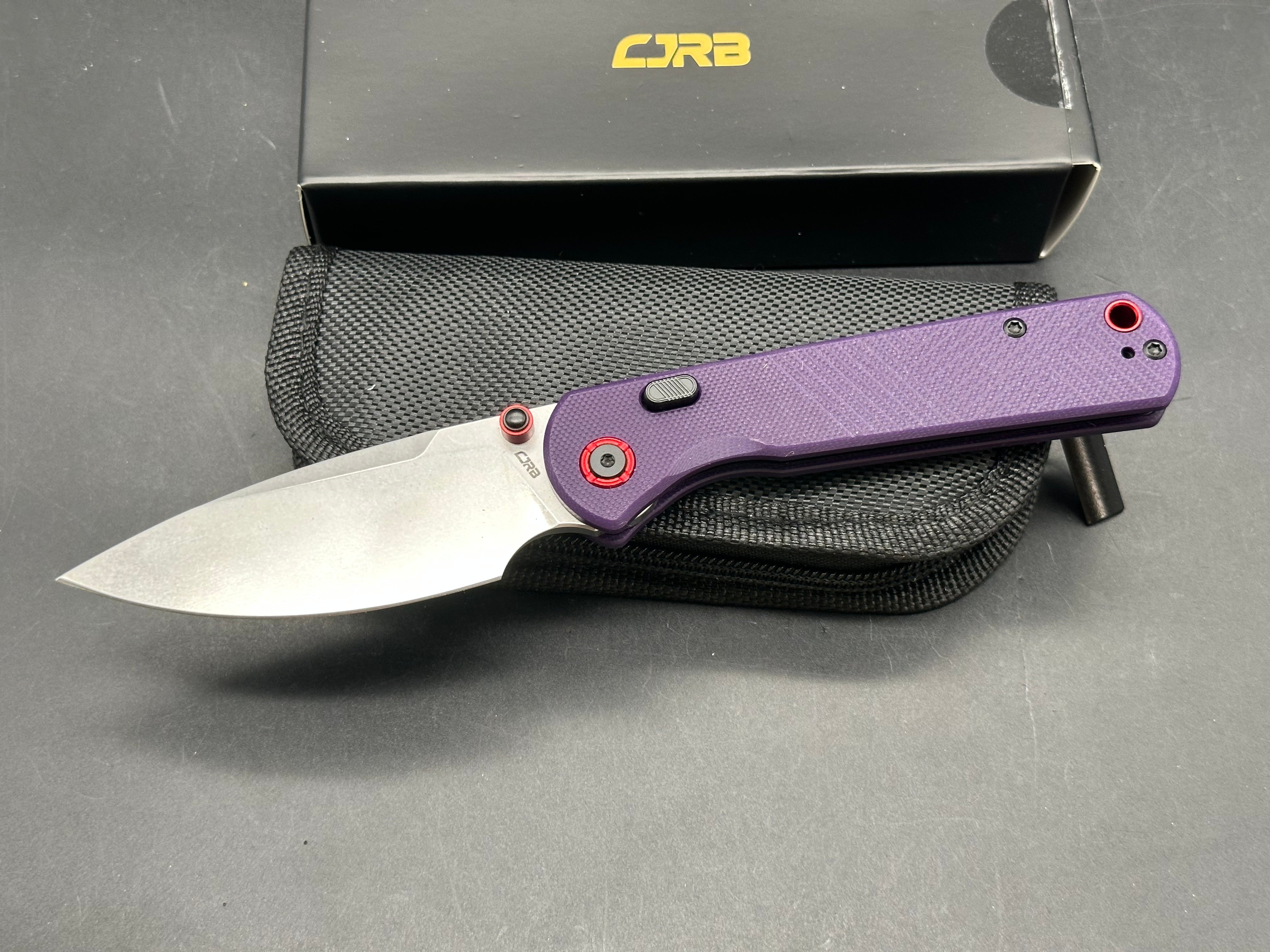 CJRB Latitude Top Liner Lock Knife Purple G10 Handle(3.47'' AR-RPM9 Blade)