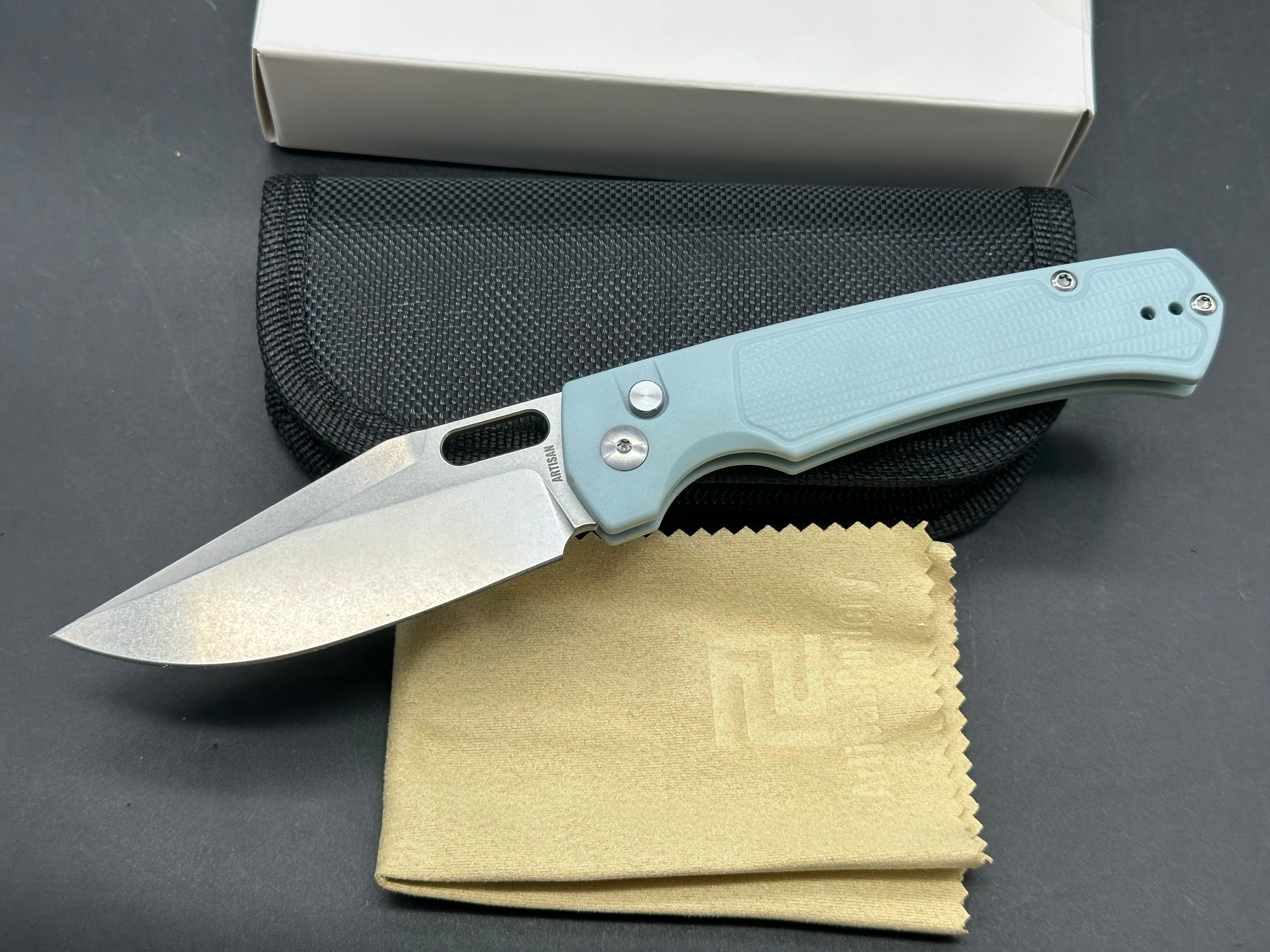 ARTISAN CUTLERY REVEL FOLDING KNIFE BLUE FRN HANDLE AR-RPM9