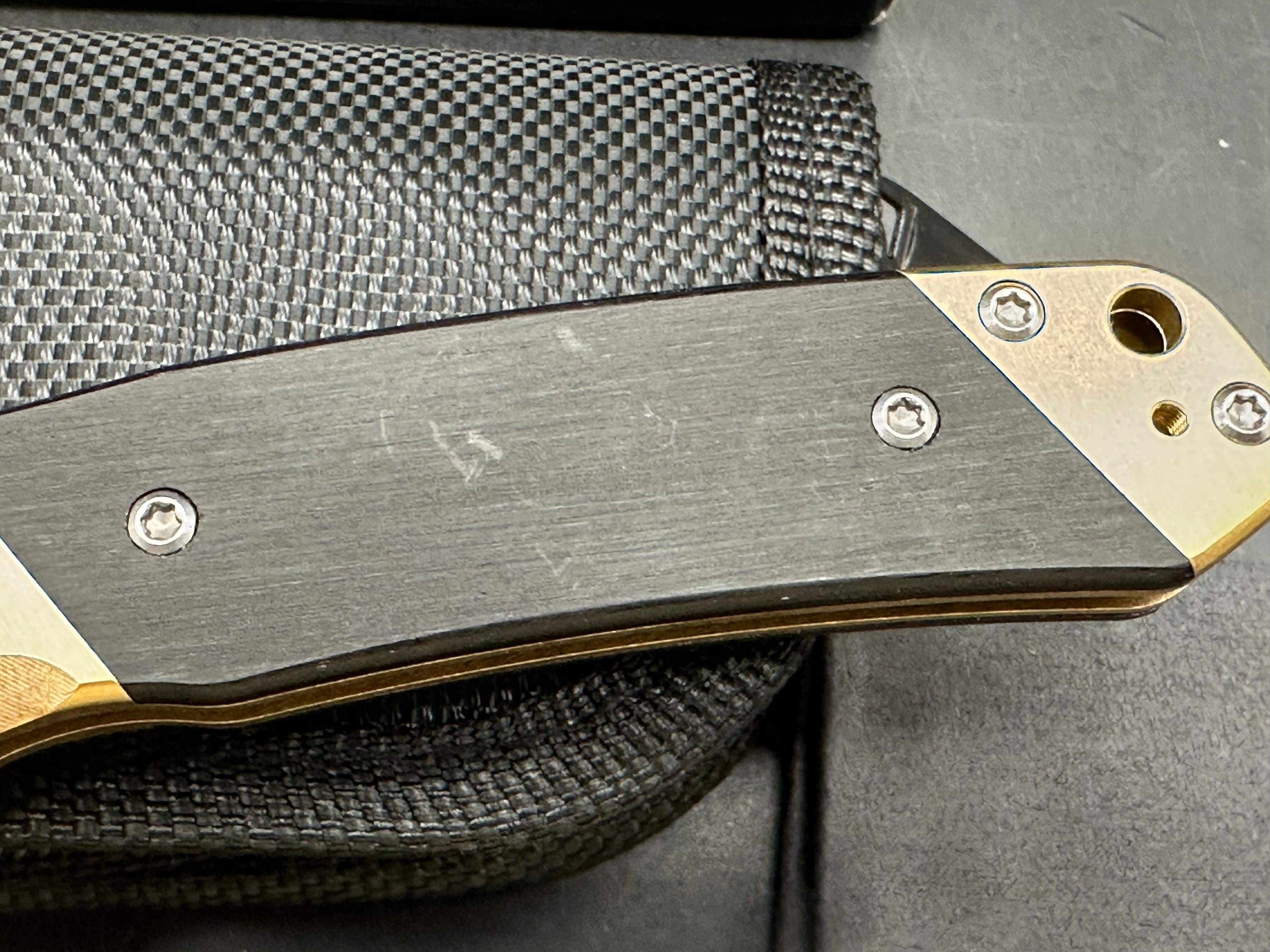 CJRB BOWIE PYRITE FOLDING KNIFE BRASS/WOOD HANDLE AR-RPM9 CLIP POINT PLAIN EDGE STONEWASH FINISH
