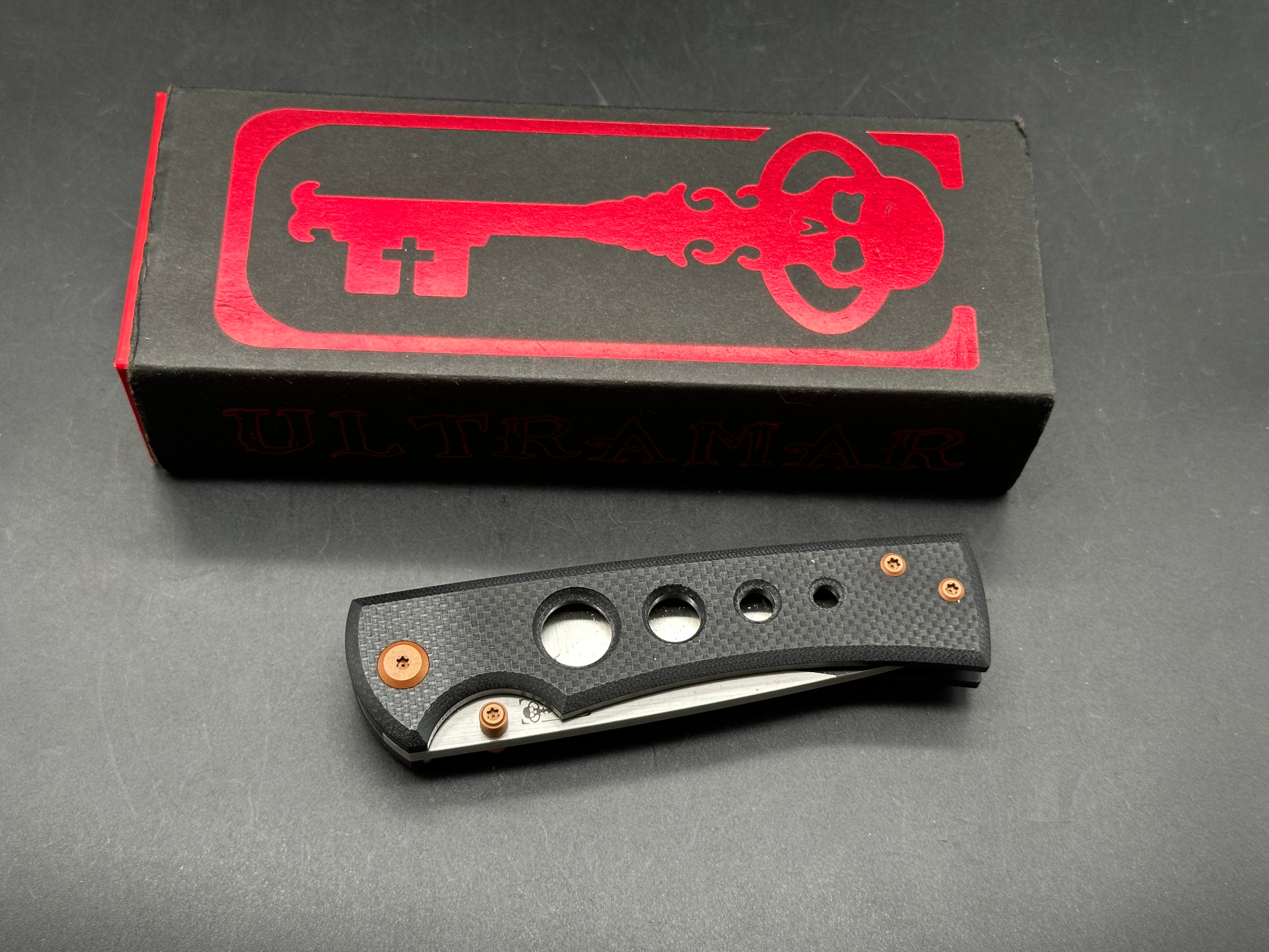 CHAVES ULTRAMAR CUSTOM LIBERATION 229 3.625" M390 BLK G-10/TAN HIGHLIGHTS