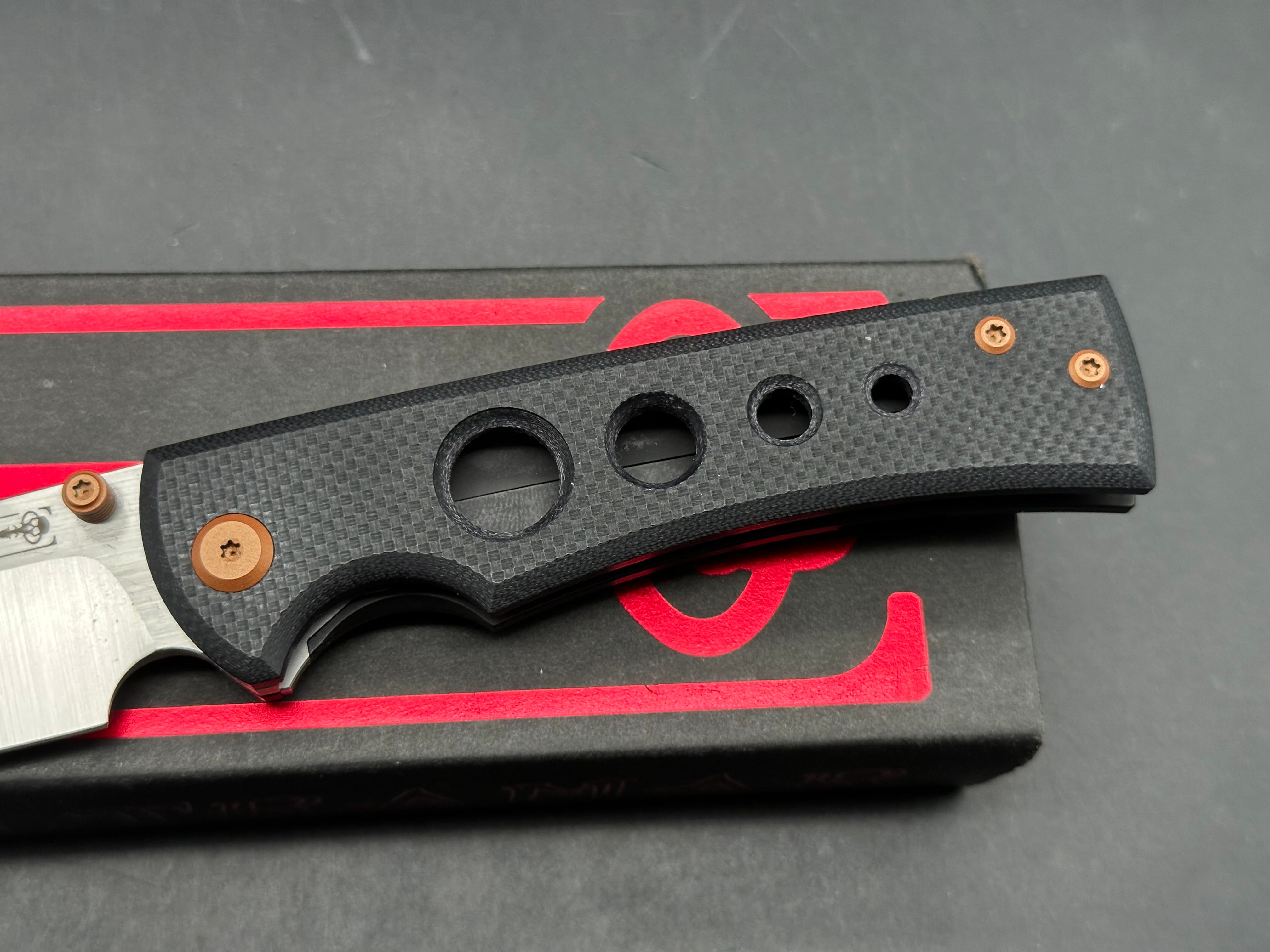 CHAVES ULTRAMAR CUSTOM LIBERATION 229 3.625" M390 BLK G-10/TAN HIGHLIGHTS