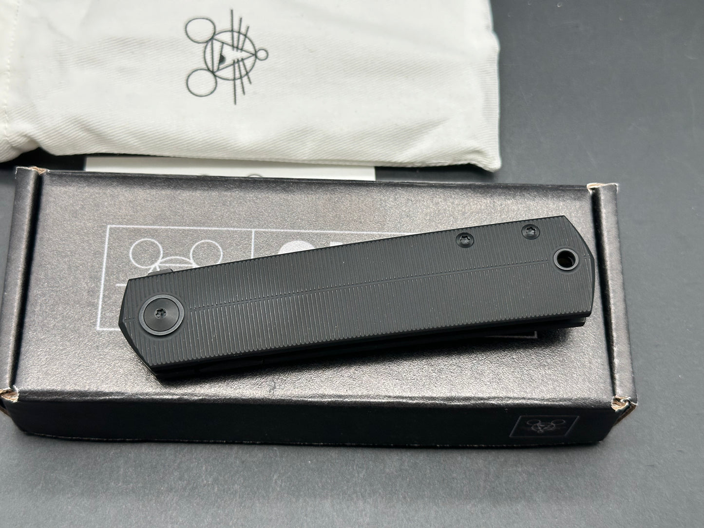 GiantMouse GMP9 #65, Black PVD CPM-20CV Blade, Black PVD Stonewashed Titanium Handles