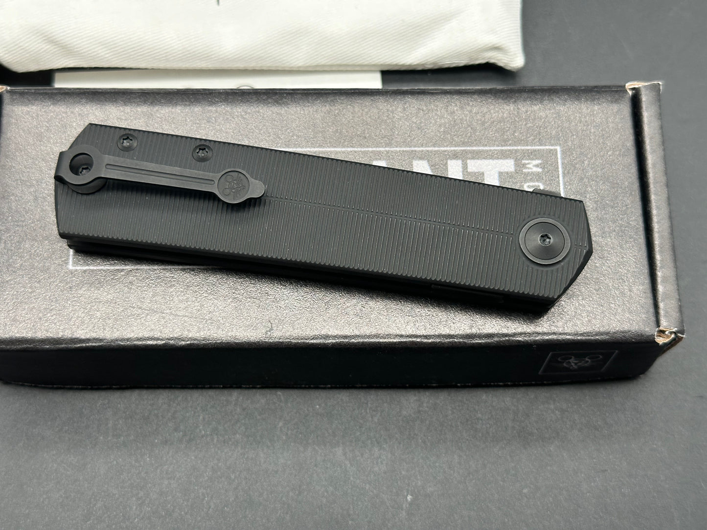 GiantMouse GMP9 #65, Black PVD CPM-20CV Blade, Black PVD Stonewashed Titanium Handles