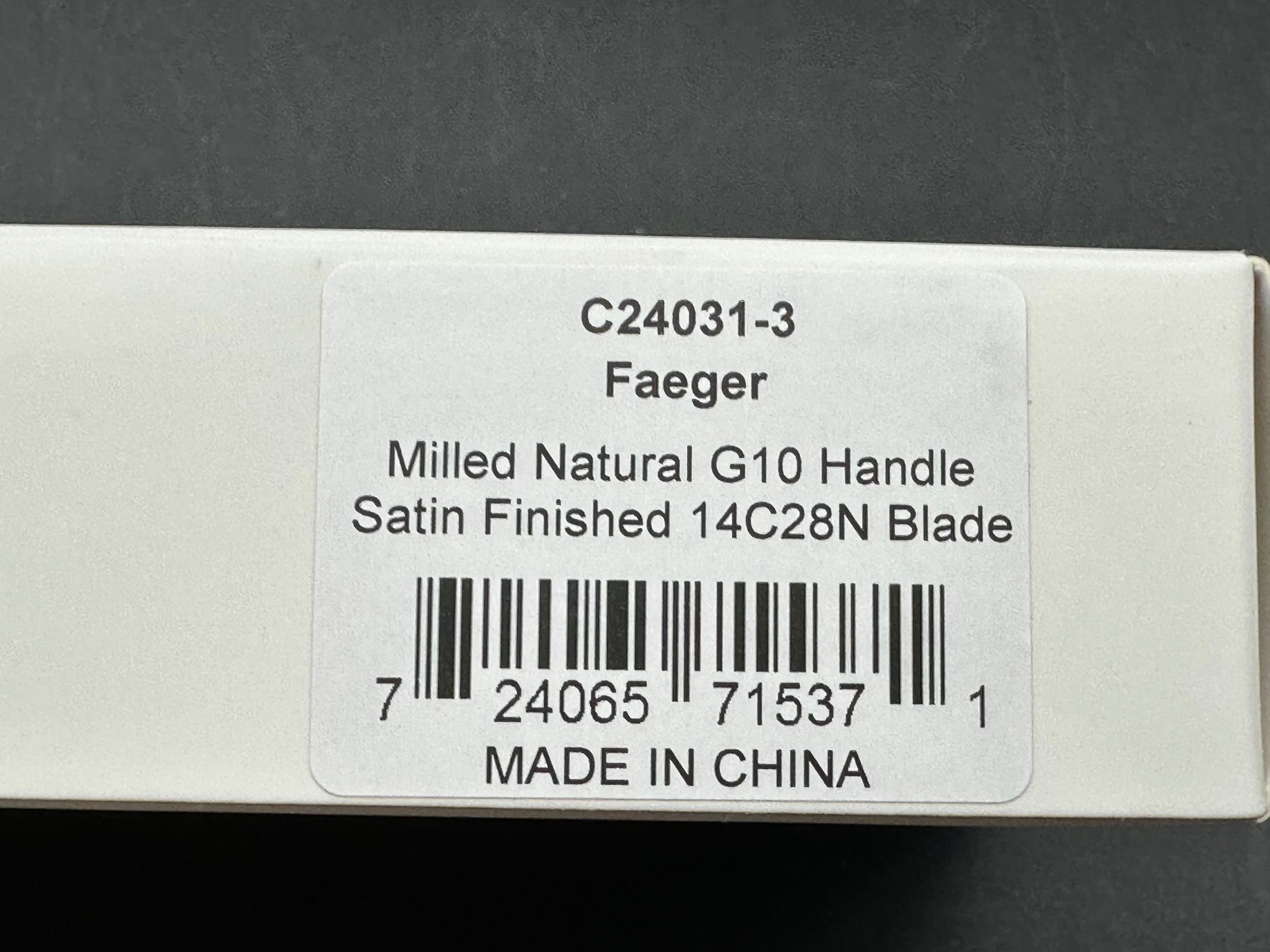 CIVIVI FAEGER FOLDING KNIFE MILLED NATURAL G10 HANDLE 14C28N
