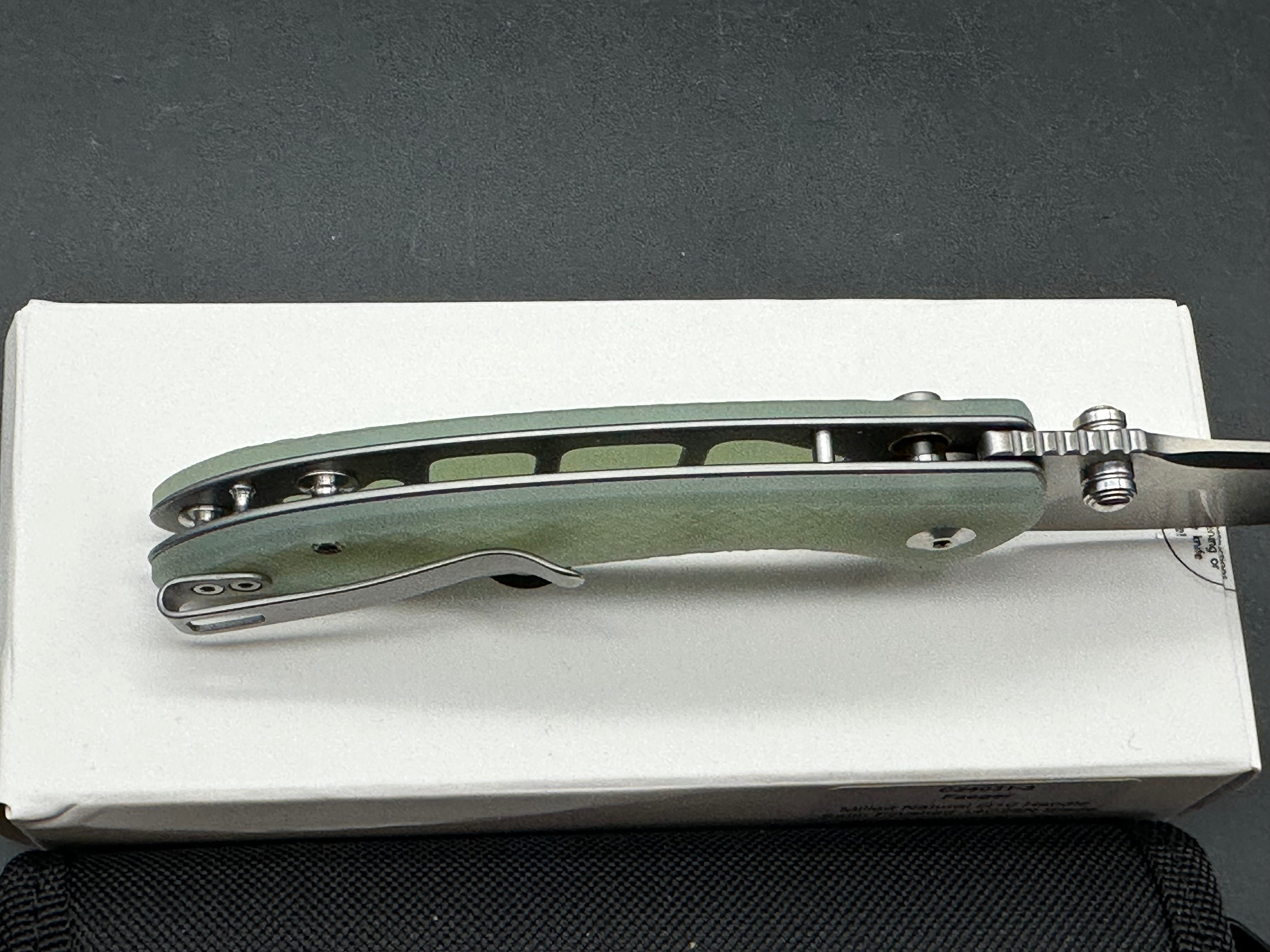 CIVIVI FAEGER FOLDING KNIFE MILLED NATURAL G10 HANDLE 14C28N