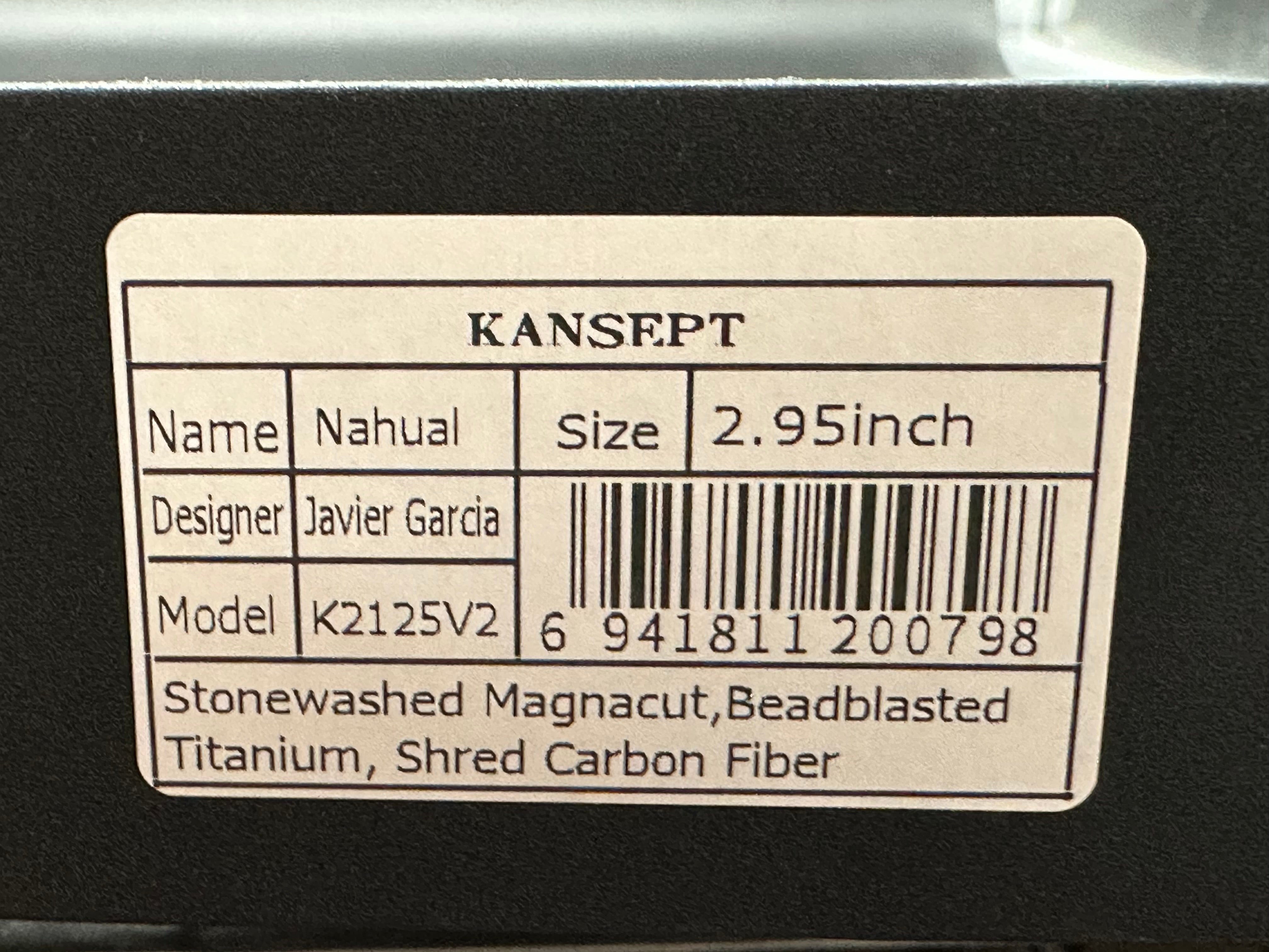 KANSEPT NAHAUL FOLDING KNIFE TITANIUM/CARBON FIBER HANDLE MAGNACUT