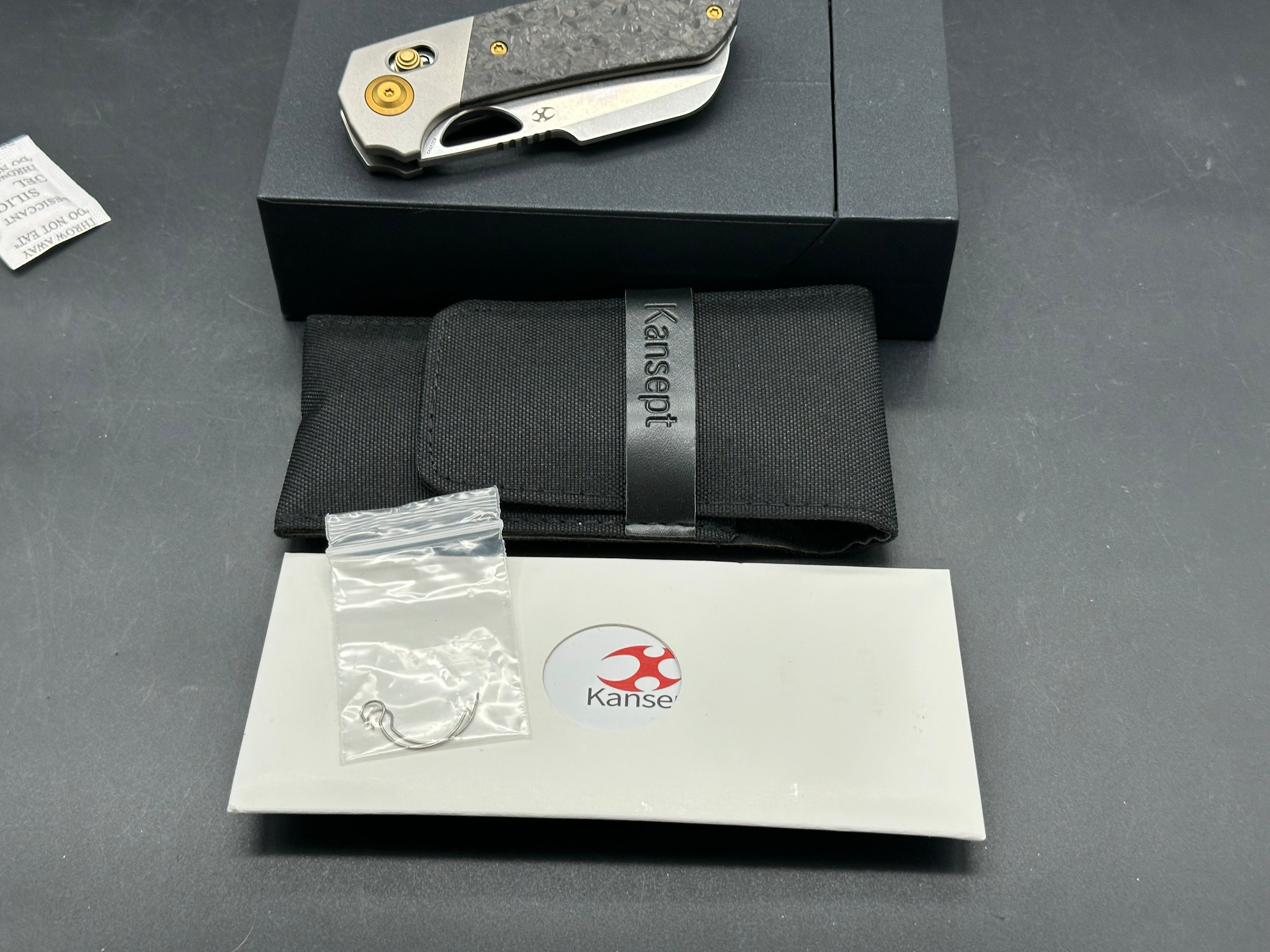 KANSEPT NAHAUL FOLDING KNIFE TITANIUM/CARBON FIBER HANDLE MAGNACUT