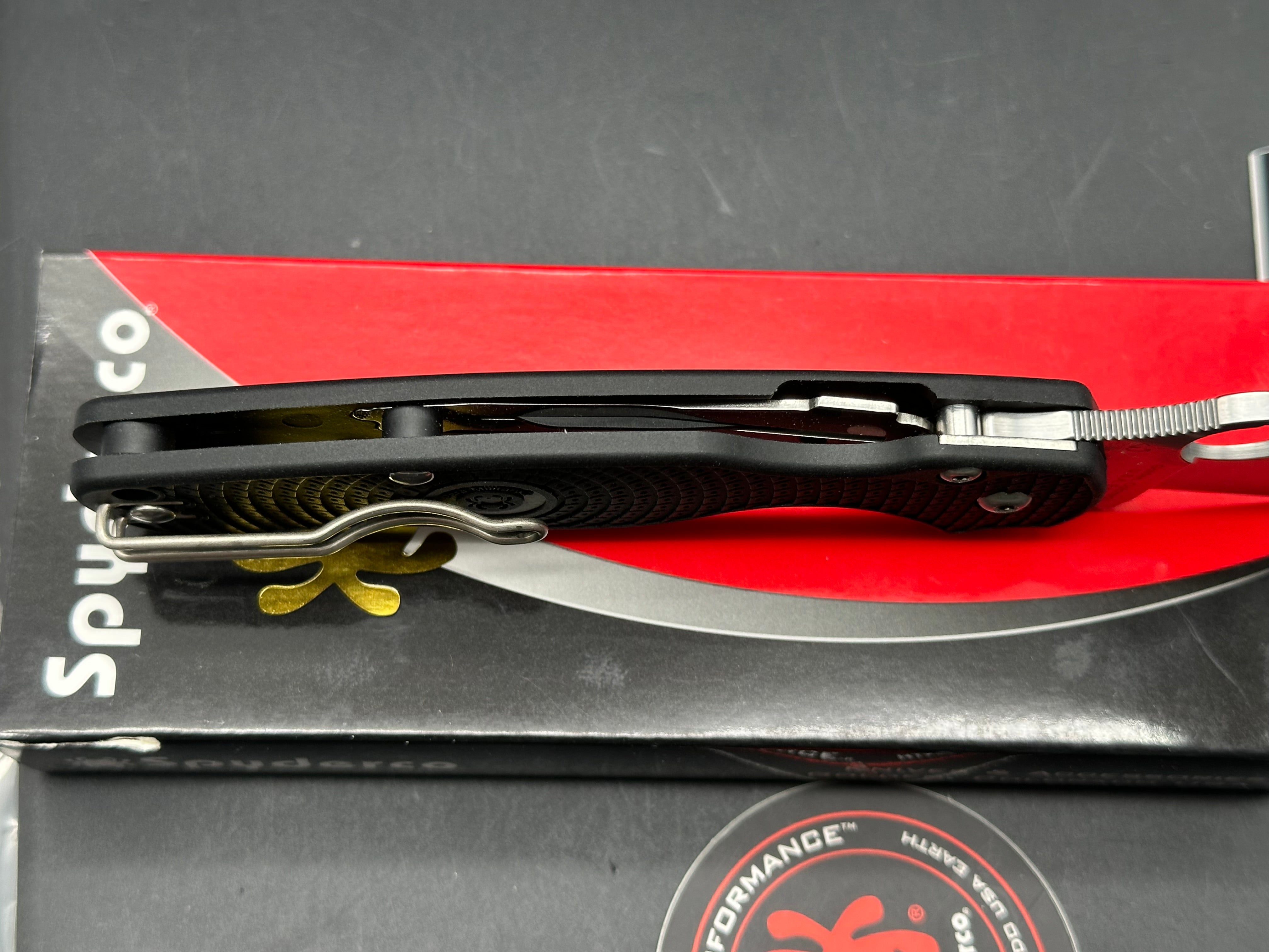 Spyderco Para Military 2 Lightweight 3.43" CTS BD1N Stonewash Blade with Black FRN