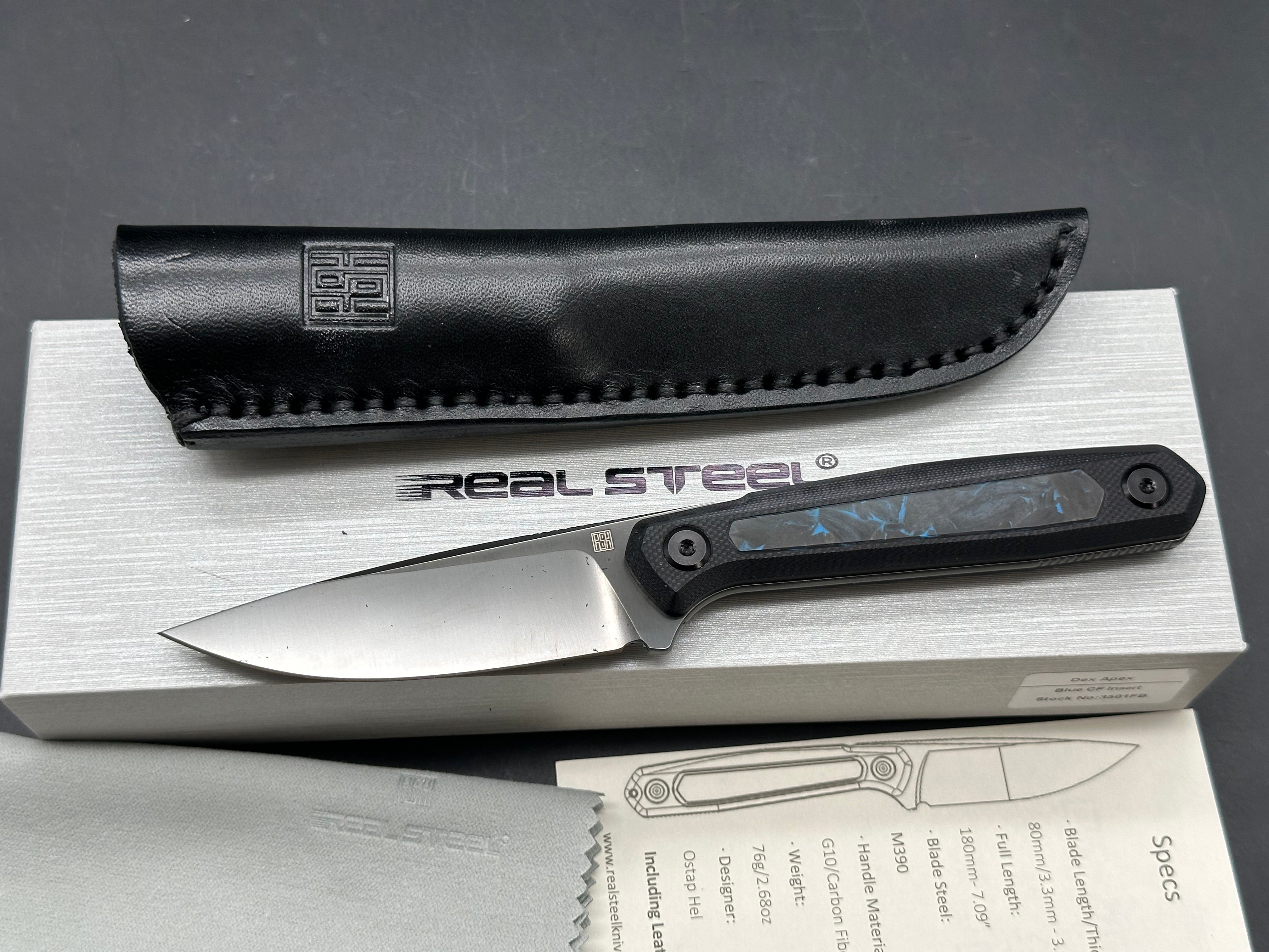 Real Steel Dex Apex Blue CF / M390 blade