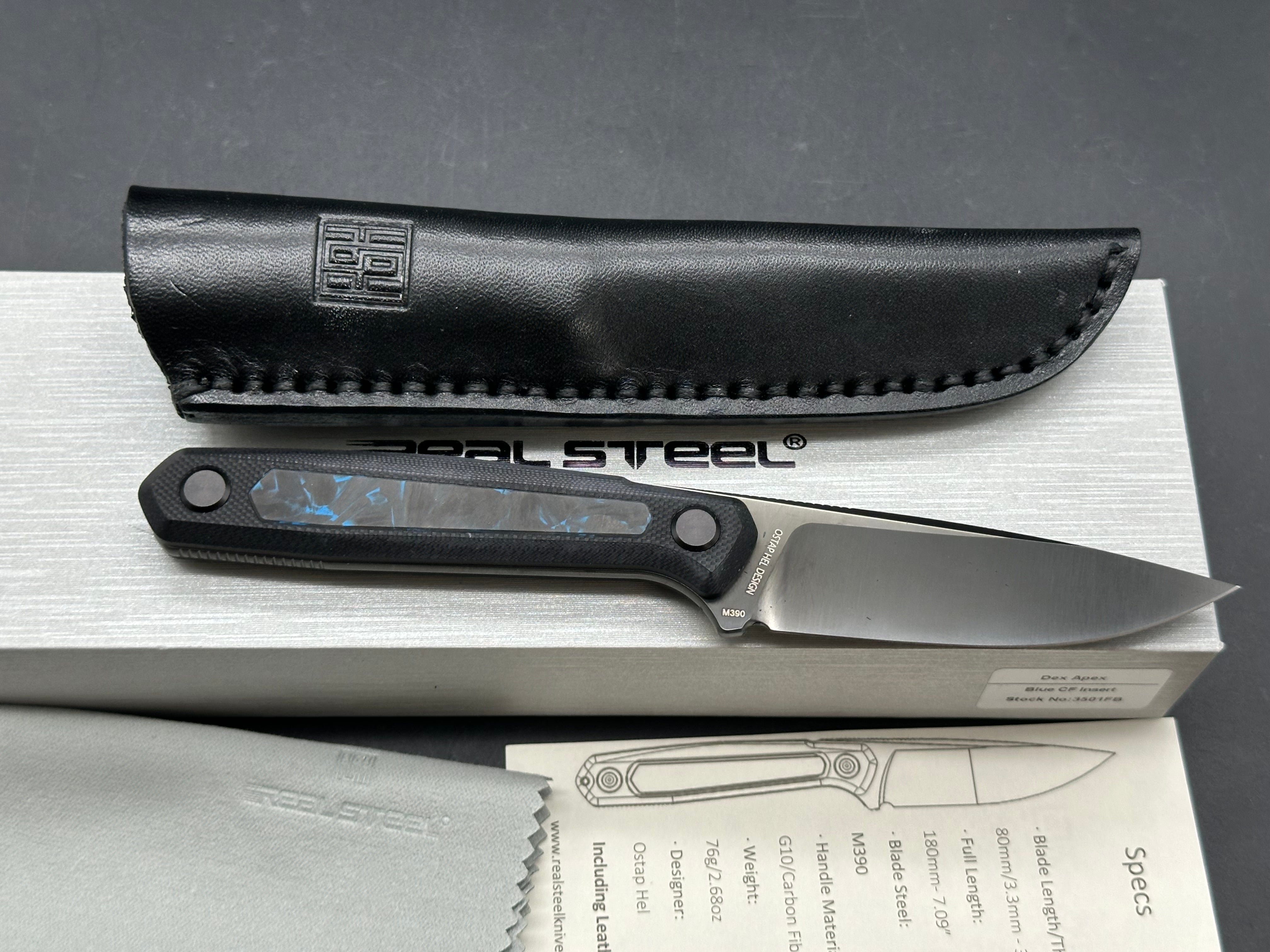 Real Steel Dex Apex Blue CF / M390 blade