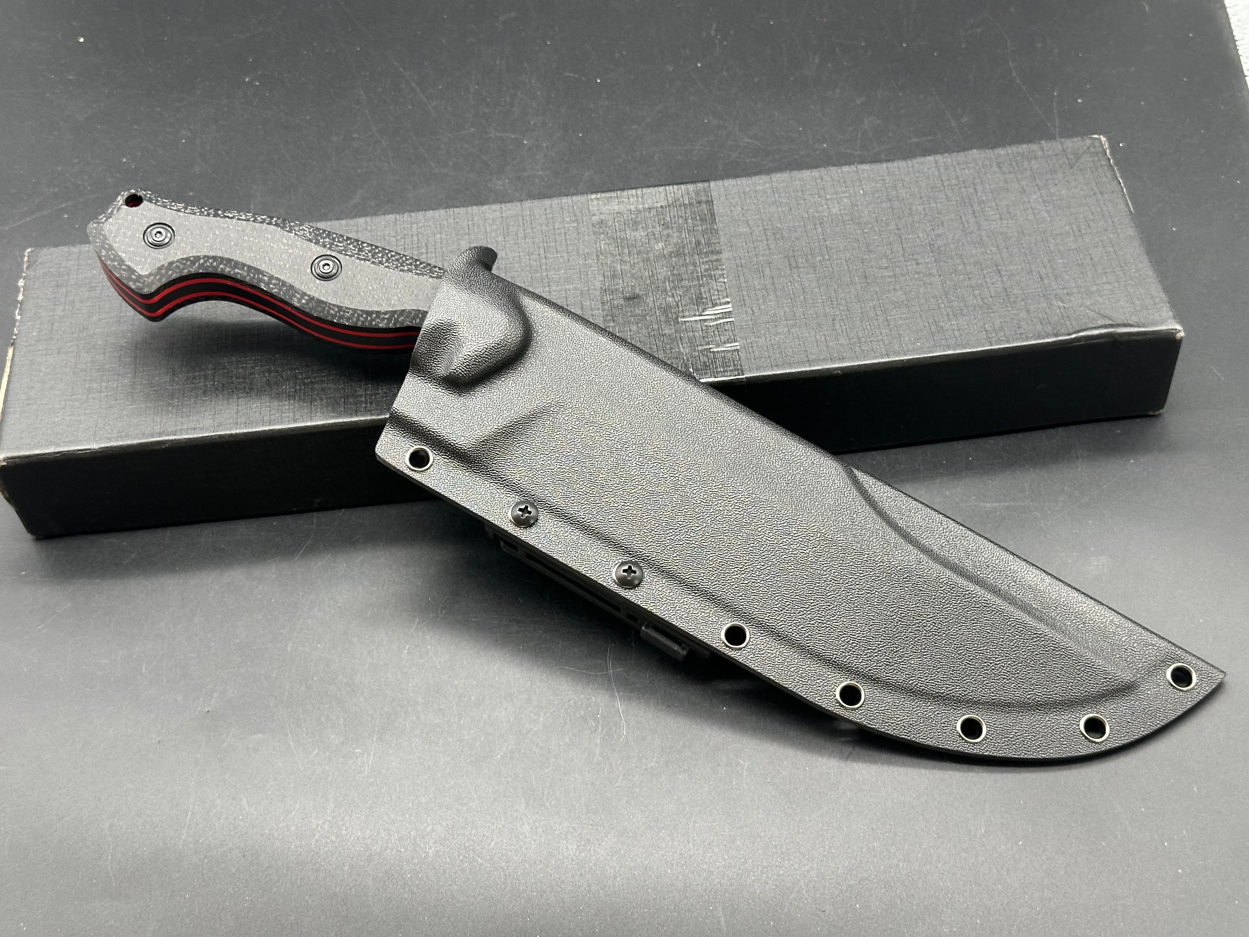 Eafengrow EF163 Full Tang Black Burlap handle Black DC53 Blade