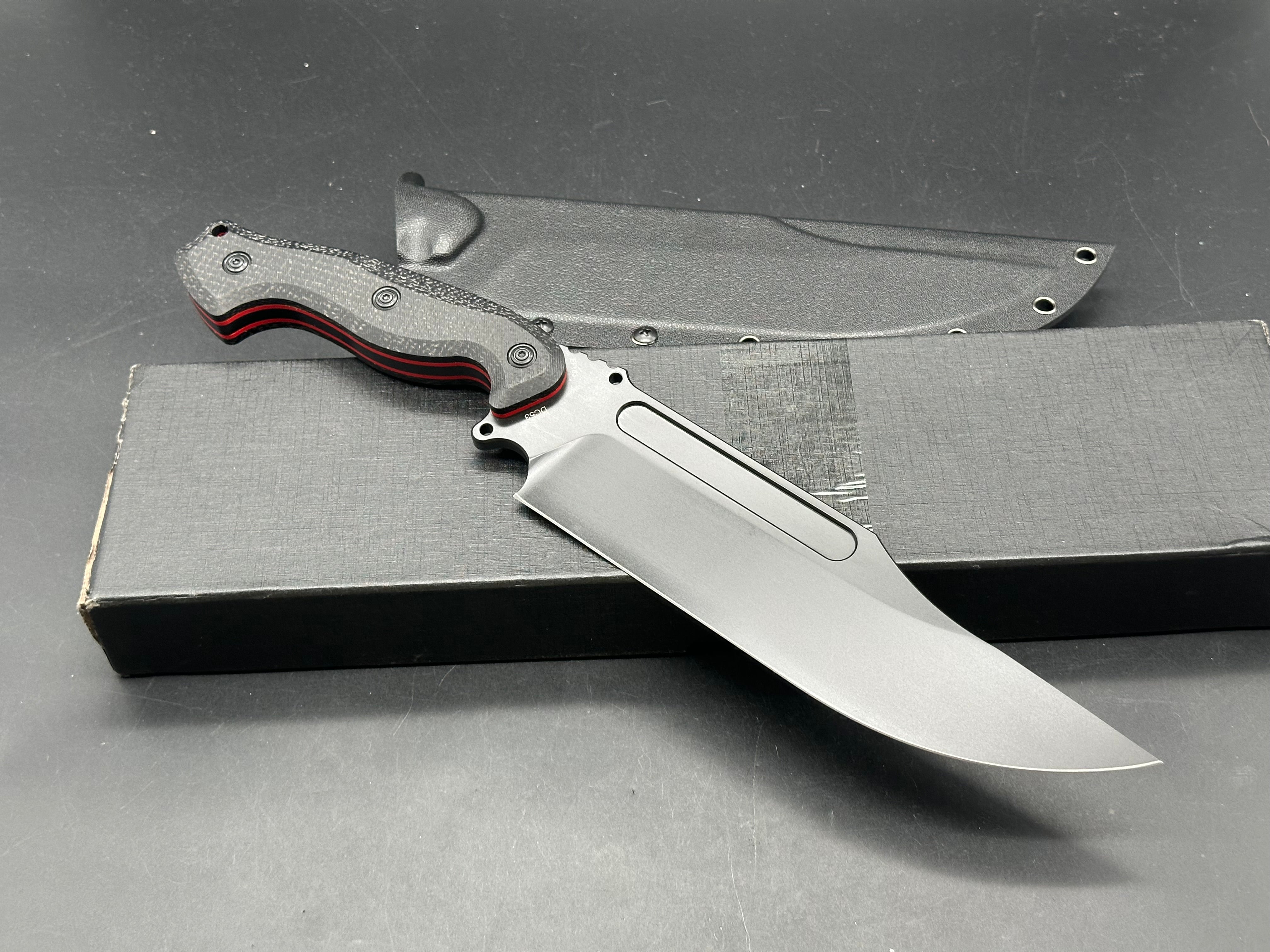 Eafengrow EF163 Full Tang Black Burlap handle Black DC53 Blade