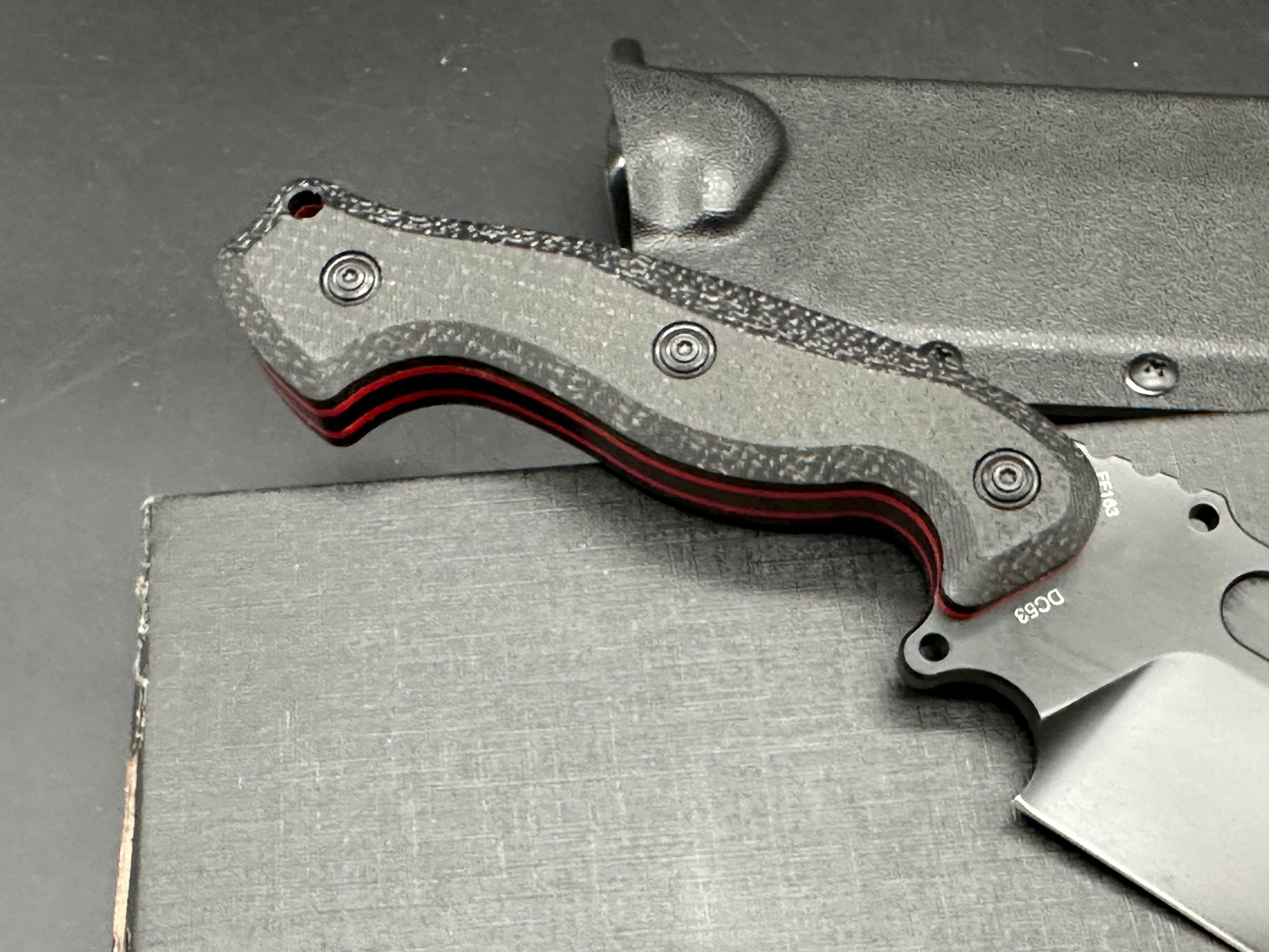 Eafengrow EF163 Full Tang Black Burlap handle Black DC53 Blade