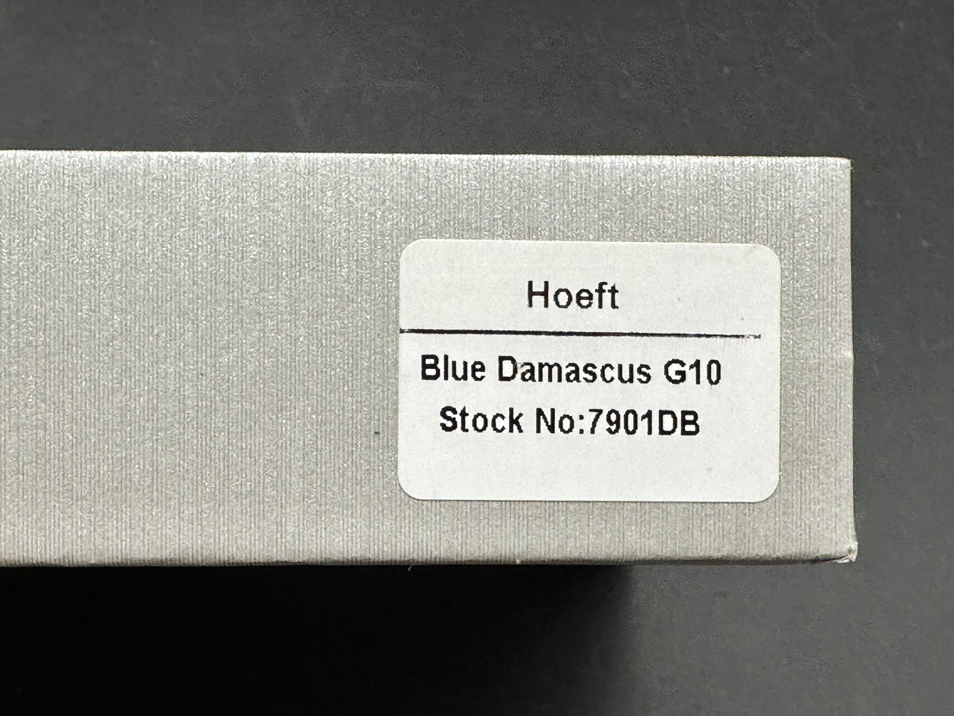 Real Steel Hoeft | S35VN | Titanium & Blue Damascus G10