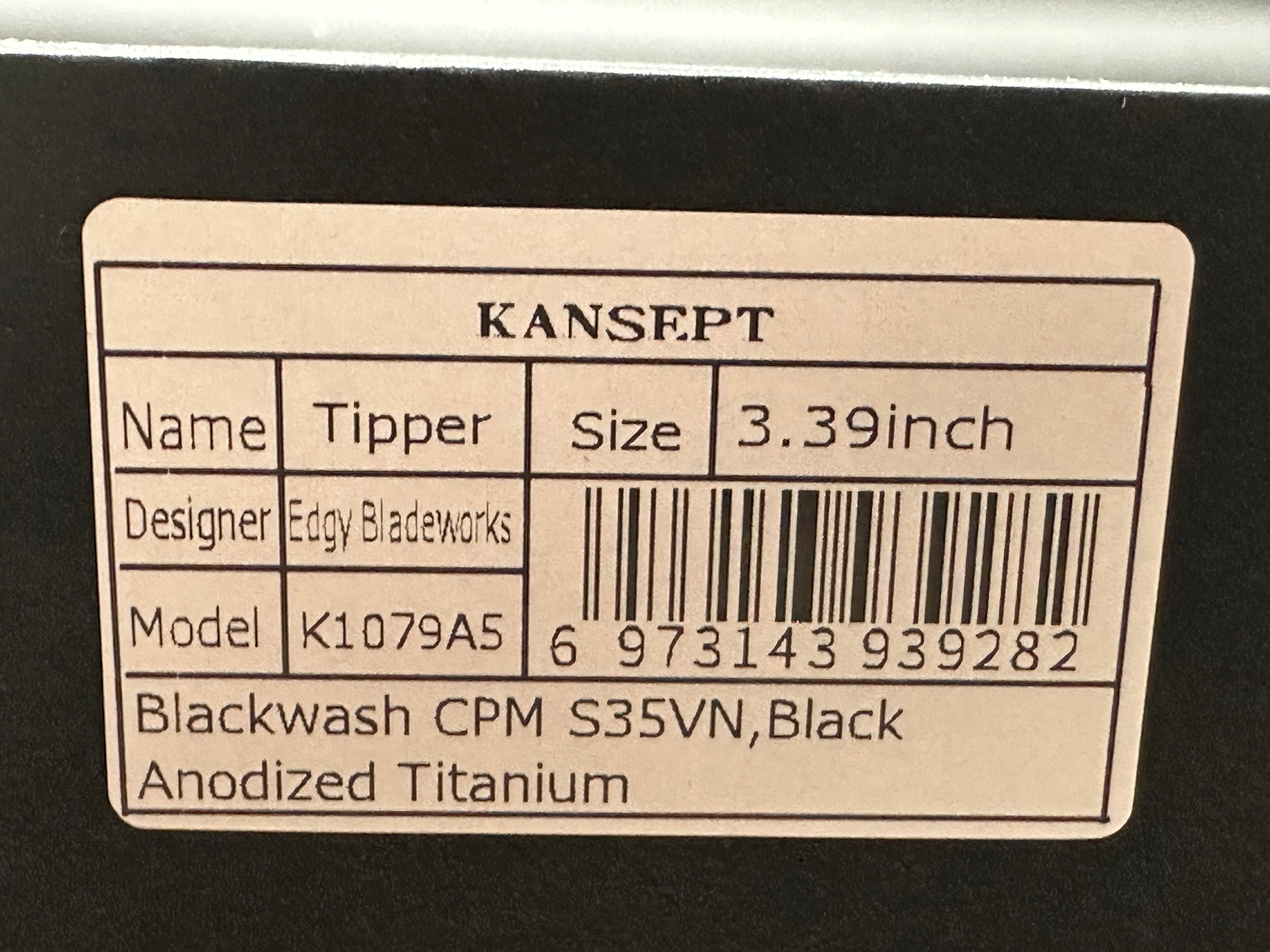 Kansept Knives Tipper Bronze Ano Titanium Handle Black CPM S35VN Blade