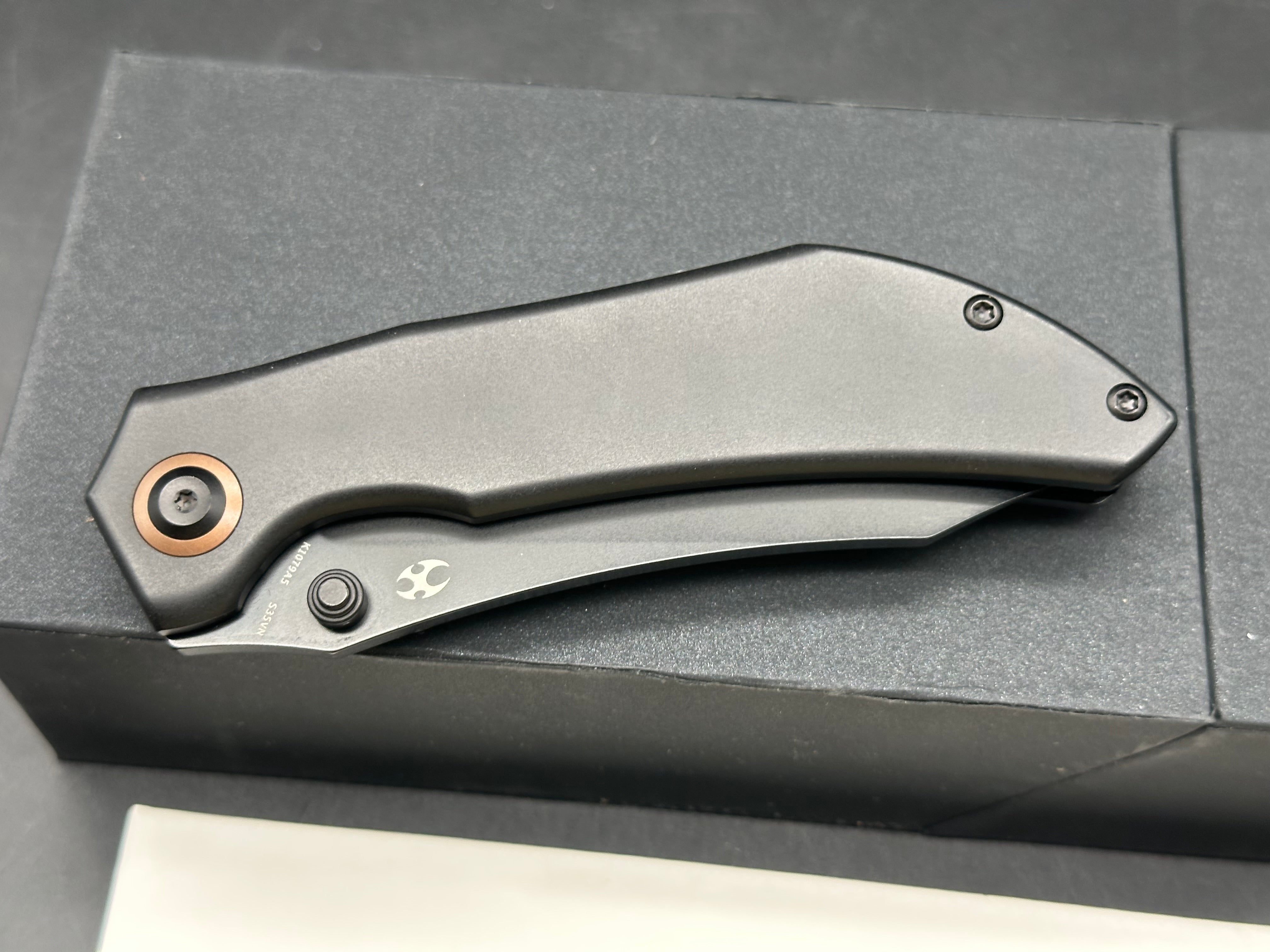 Kansept Knives Tipper Bronze Ano Titanium Handle Black CPM S35VN Blade