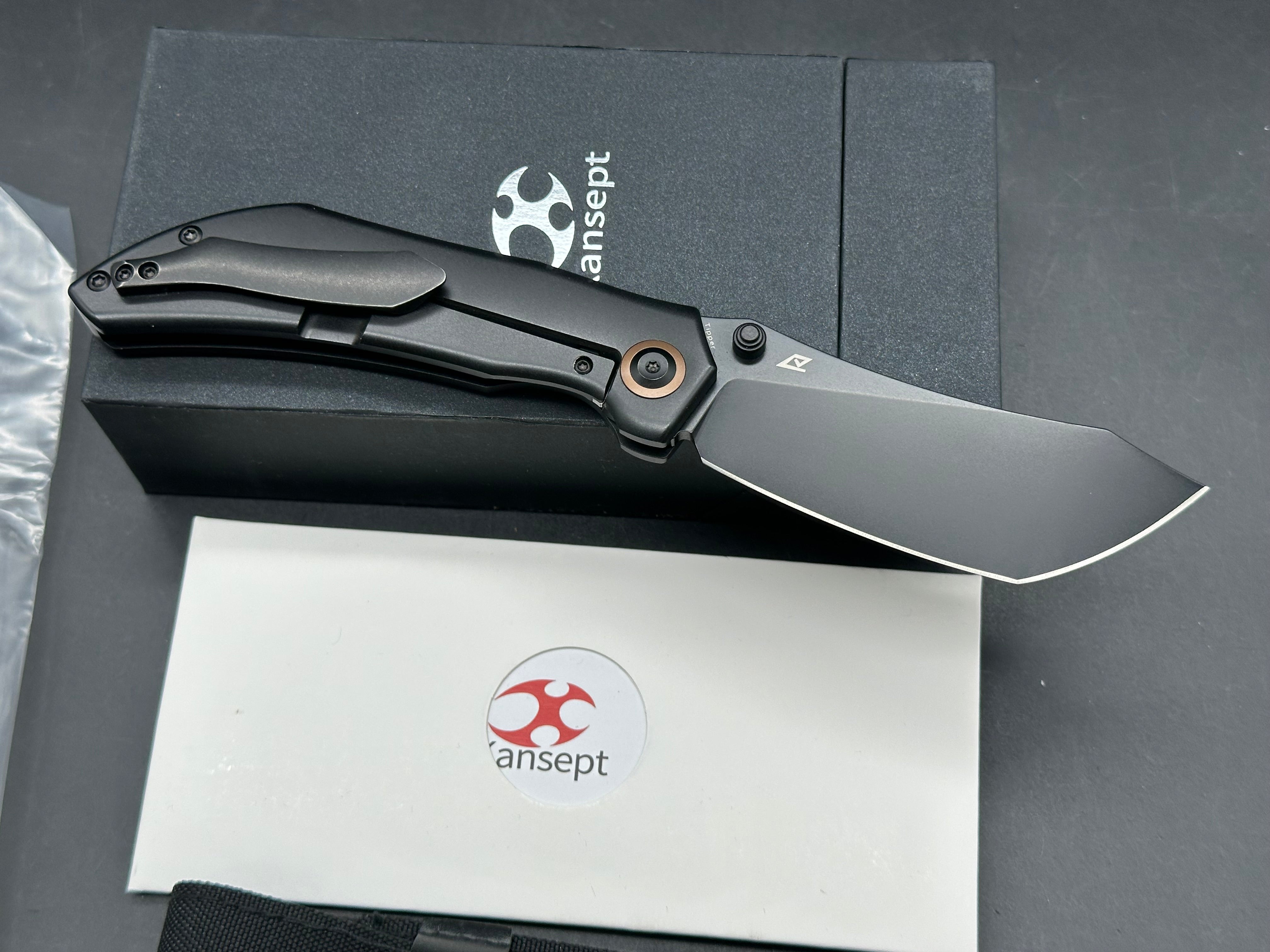 Kansept Knives Tipper Bronze Ano Titanium Handle Black CPM S35VN Blade