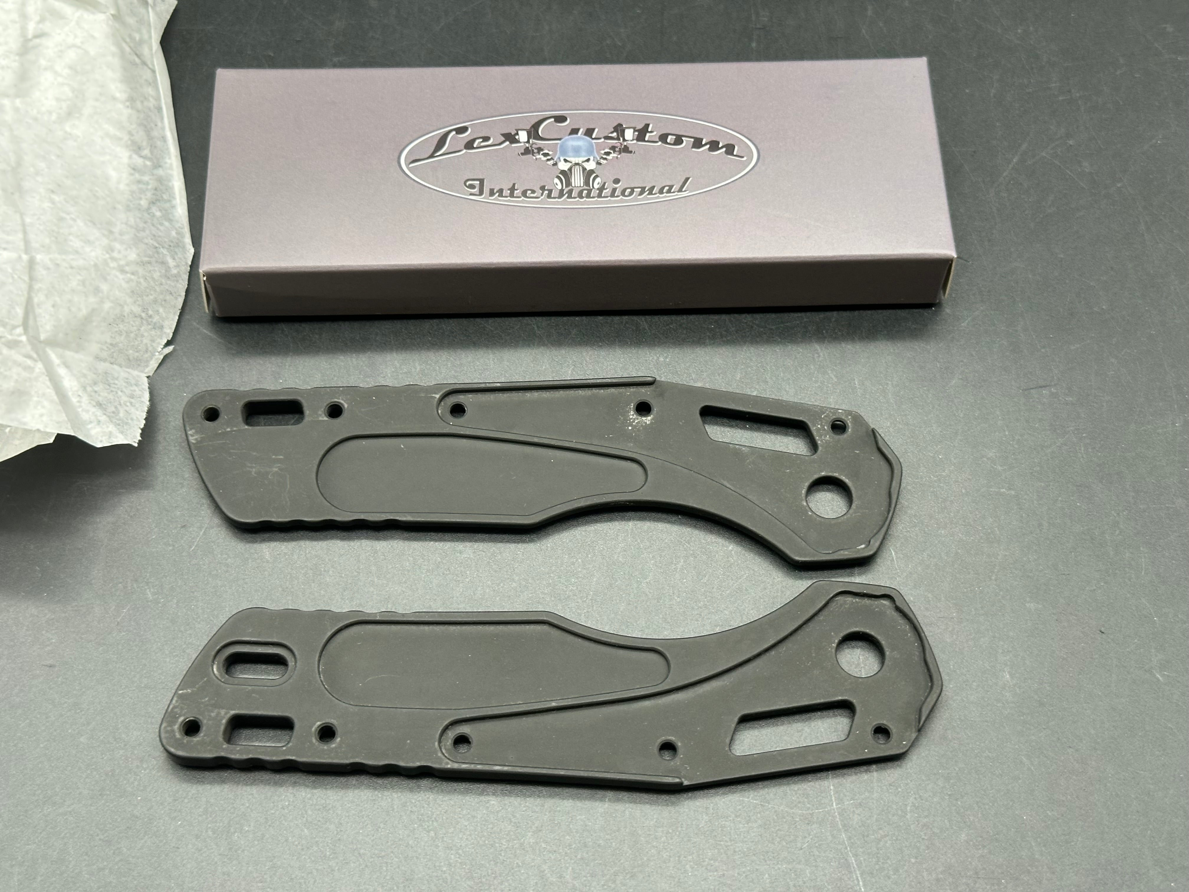 Lex Custom international scales for a Microtech MSI in Black cerakote finish Titanium