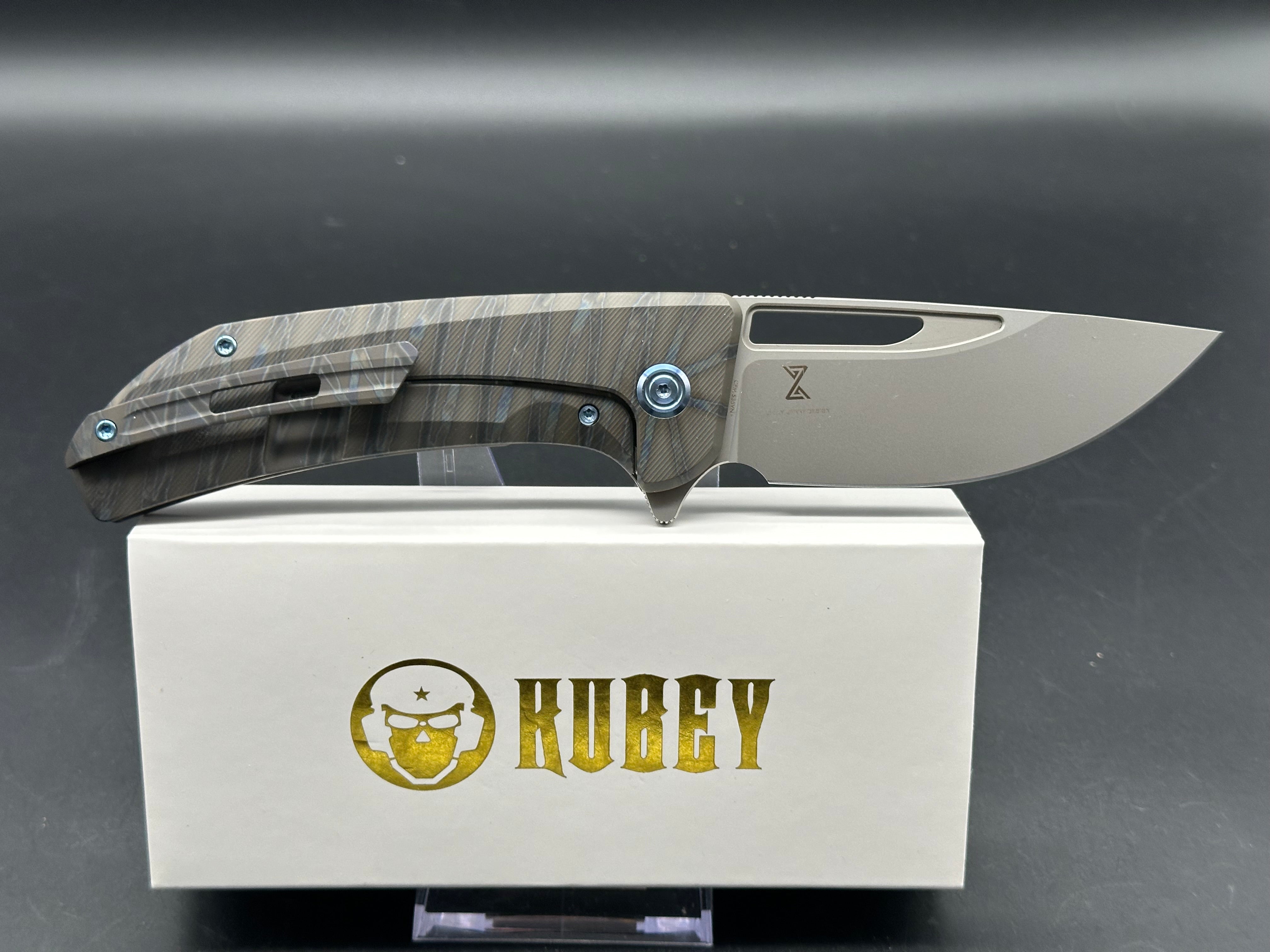 Hyperion Frame Lock Tactical Knife Flame 6AL4V Titanium Handle 3.5" Sandblast CPM-S35VN