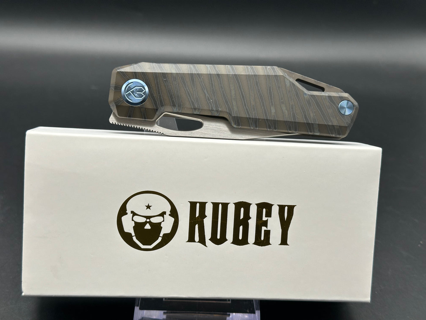 Kubey Verijero Fronter Flipper Flame 6AL4V Titanium Handle 3.35" 14C28N