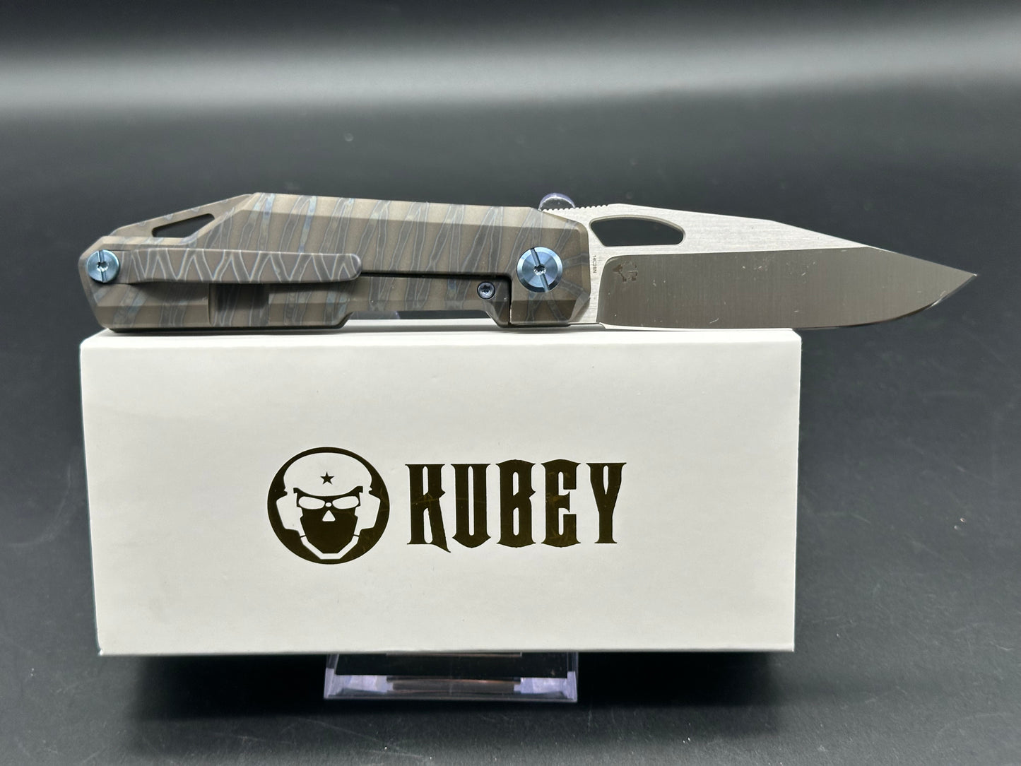 Kubey Verijero Fronter Flipper Flame 6AL4V Titanium Handle 3.35" 14C28N