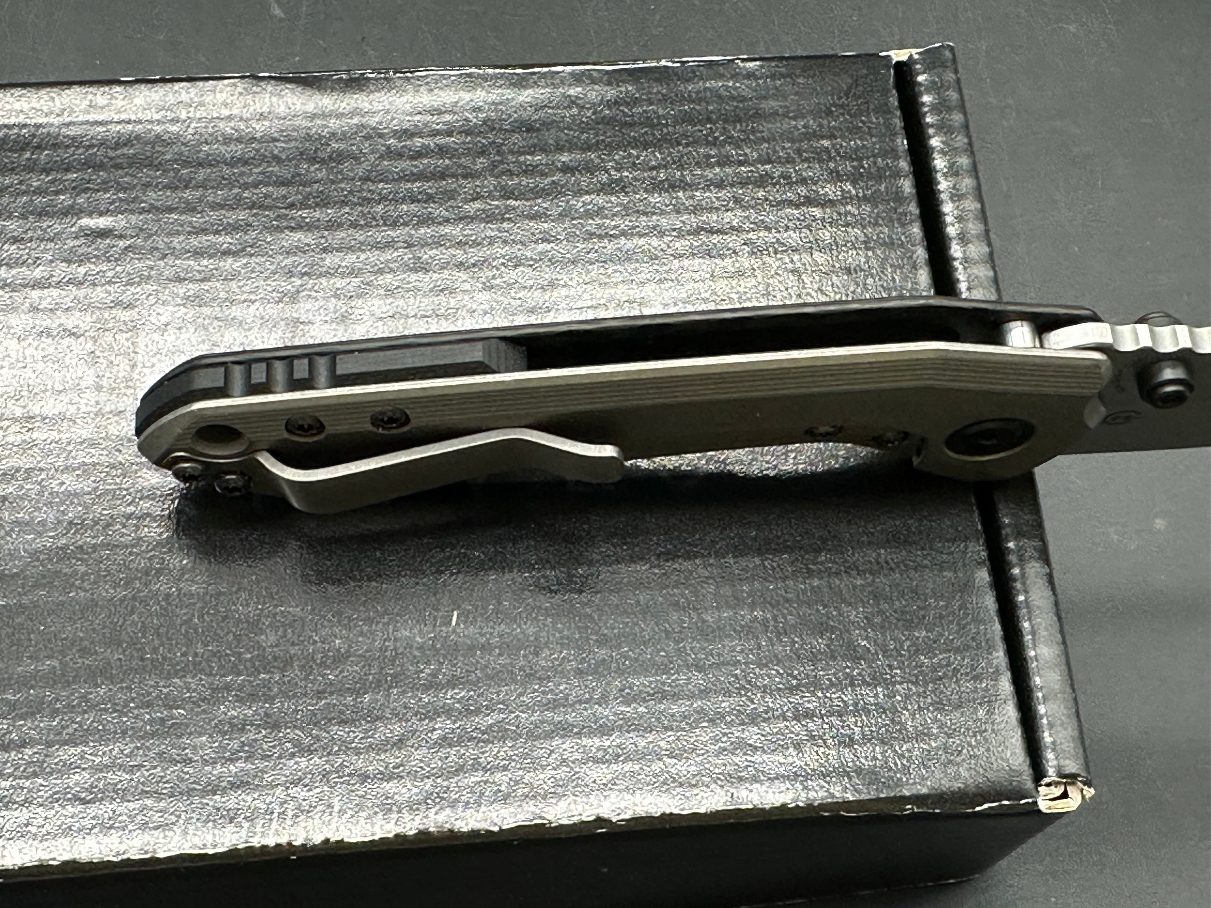 Millit / TJ Schwarz Overland, 3.17" MagnaCut Stonewash Blade with Carbon Fiber and Stonewash Titanium Frame Lock