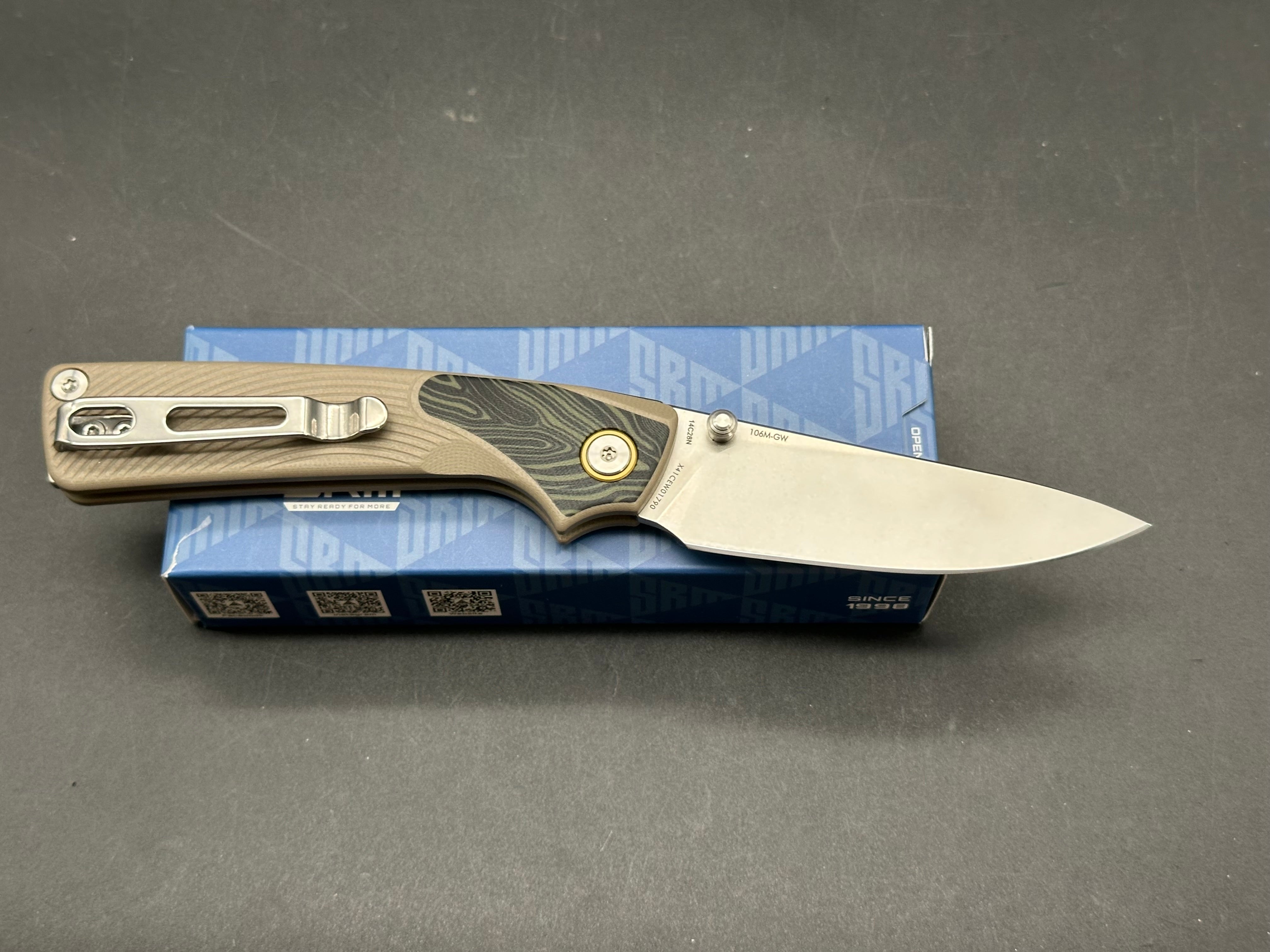 SRM Dome 106M-GW (2.99" 14C28N Blade, G10 Handle)