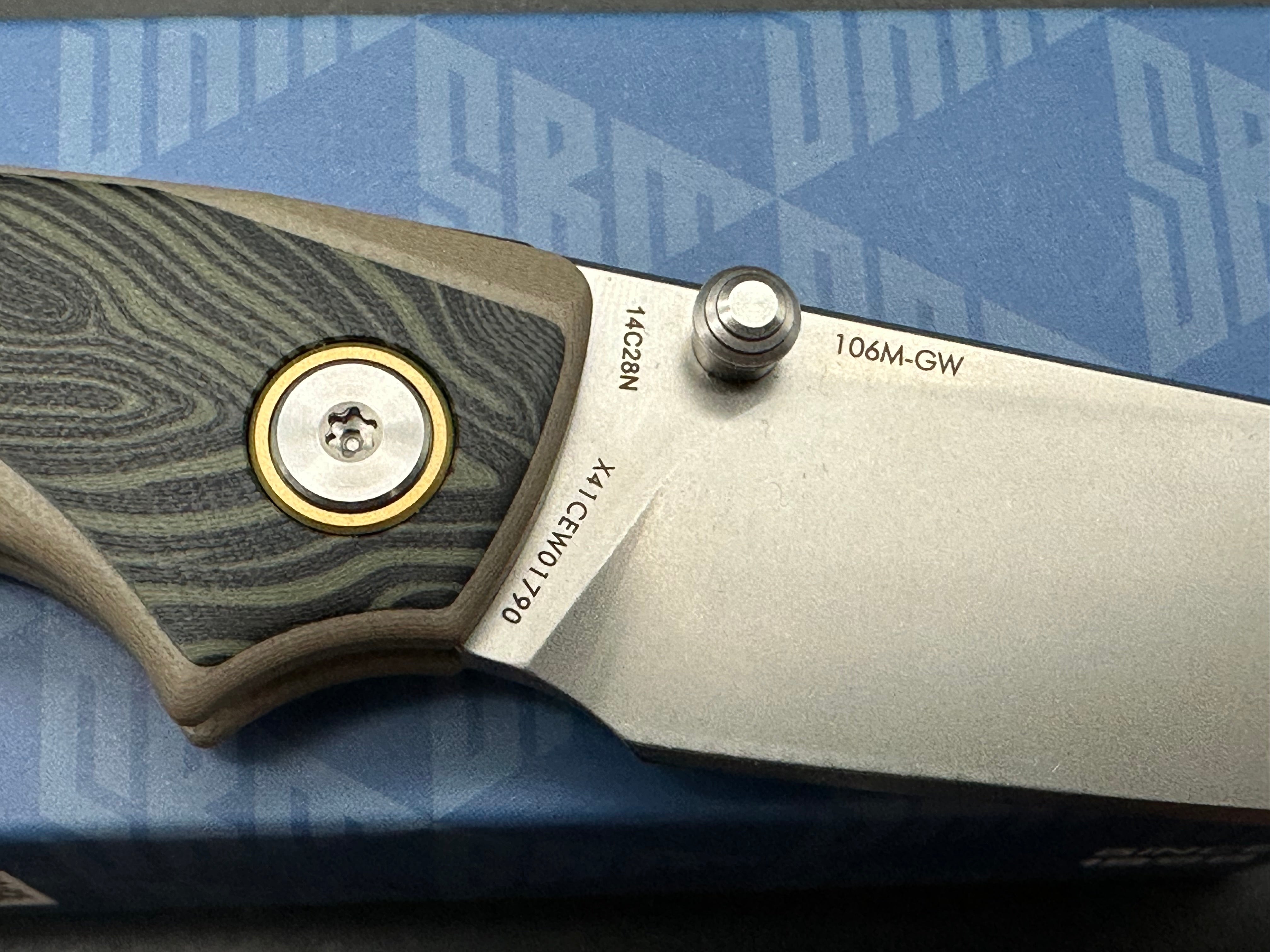 SRM Dome 106M-GW (2.99" 14C28N Blade, G10 Handle)
