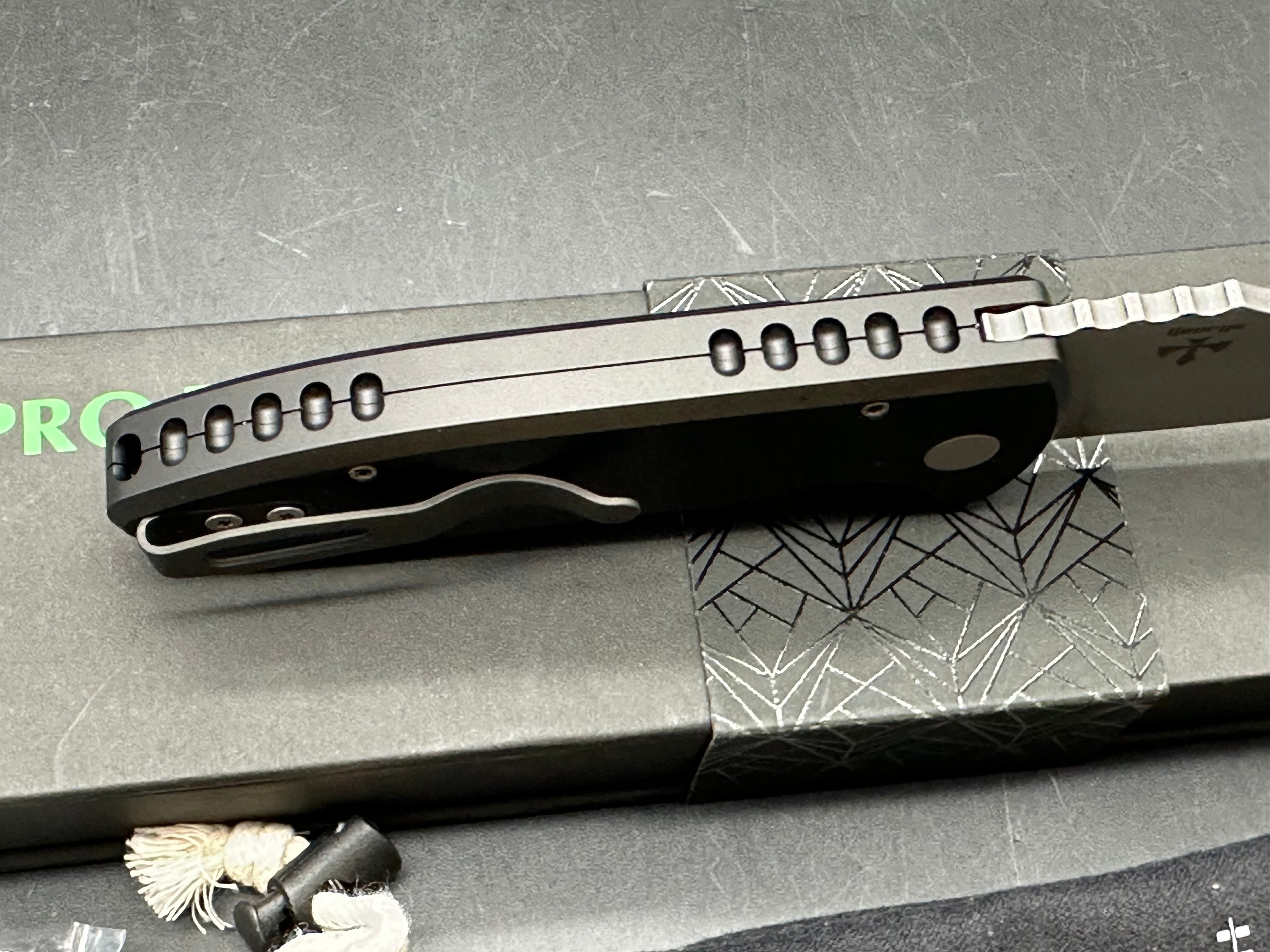 Pro-Tech SBR Auto, 2.6" CPM S35VN Stonewash Blade with Black Aluminum Scales